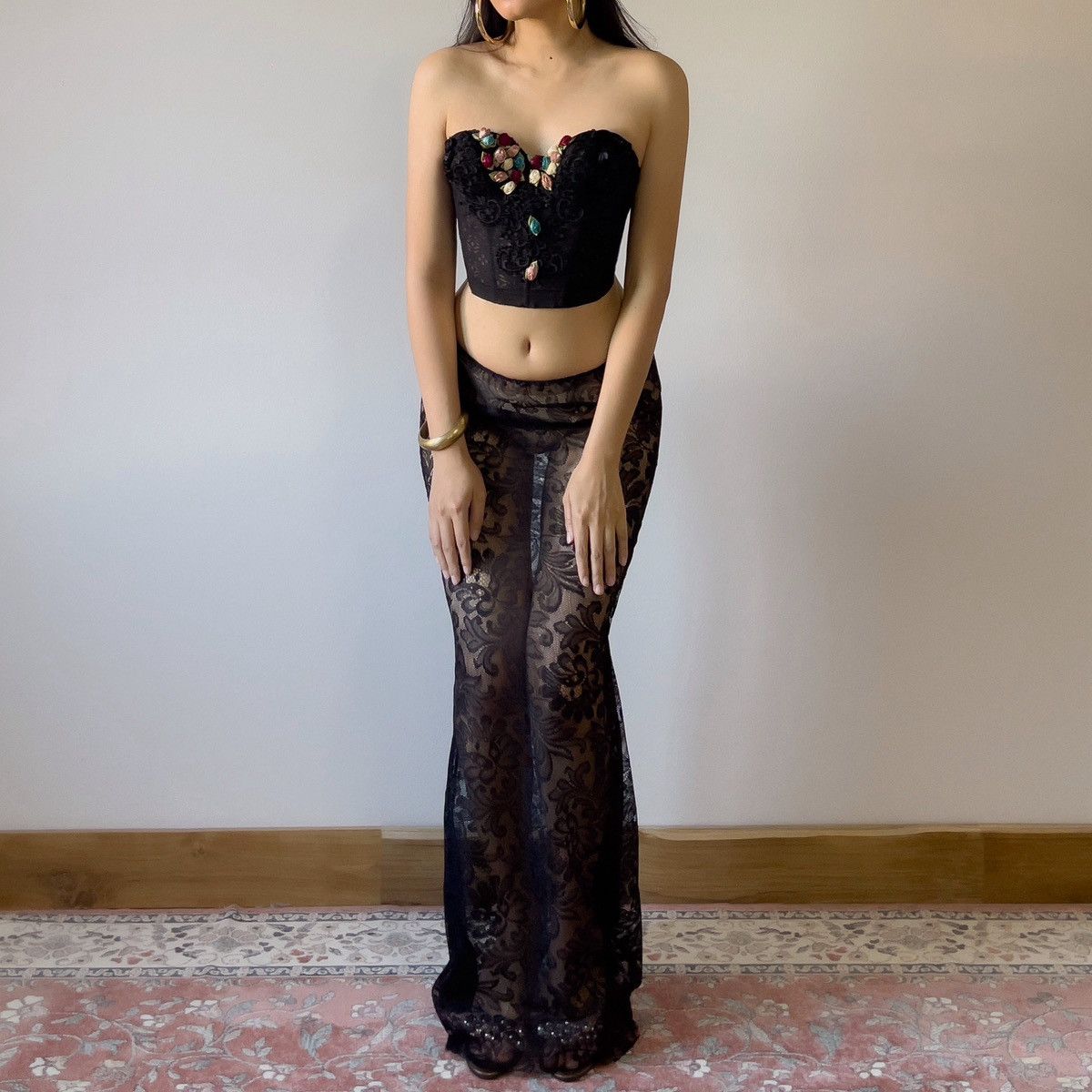 Vintage Vintage 1980's Black Lace Corset Top (32B/30C) Size ONE SIZE - 5 Thumbnail