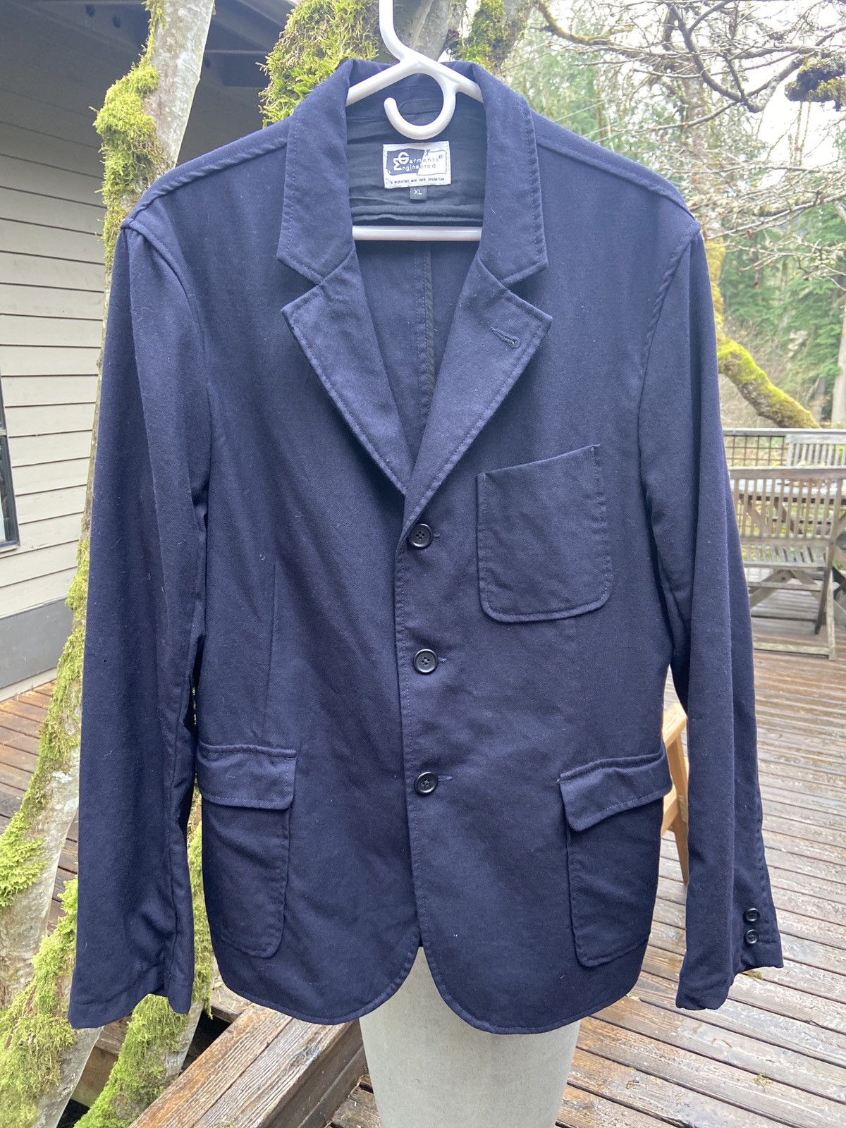 image of Engineered Garments Navy Wool Blazer, Men's (Size XL)