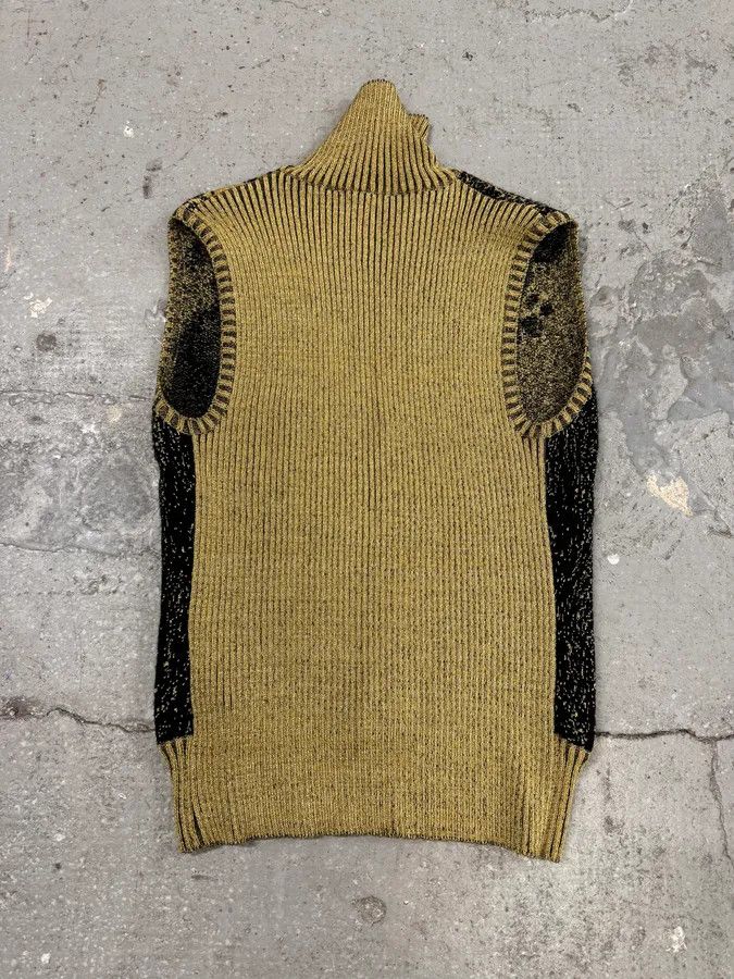 Designer × Just Cavalli × Vintage 2000s Cavalli Golden Panther Sleeveless High Neck Sweater Size XXS / US 00 / IT 34 - 4 Thumbnail