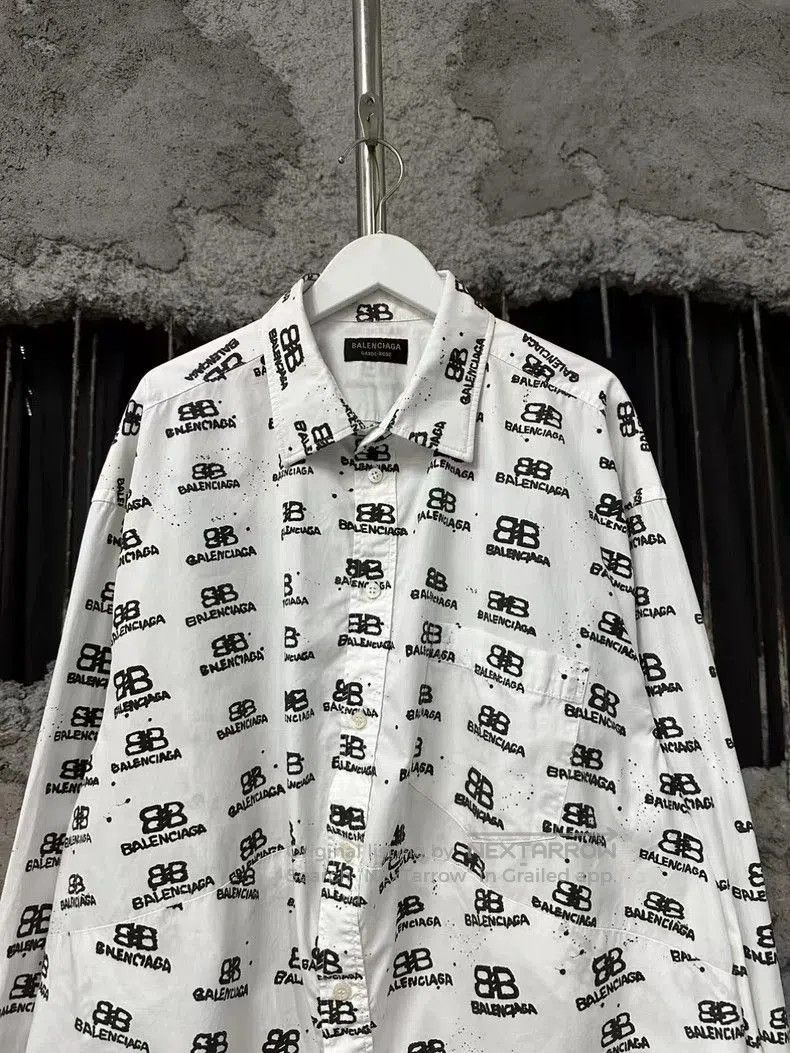 Balenciaga Balenciaga Black White Graffiti Lock Shirt. Size US S / EU 44-46 / 1 - 3 Thumbnail