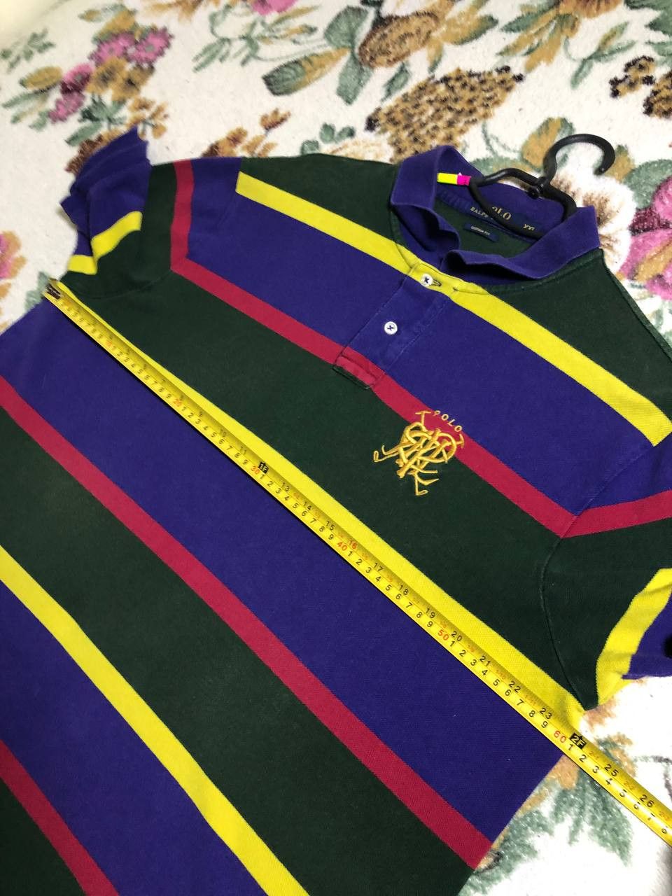 Polo Ralph Lauren Polo Ralph Lauren Scribble Striped Short Sleeve Polo Shirt Size US XXL / EU 58 / 5 - 10 Thumbnail