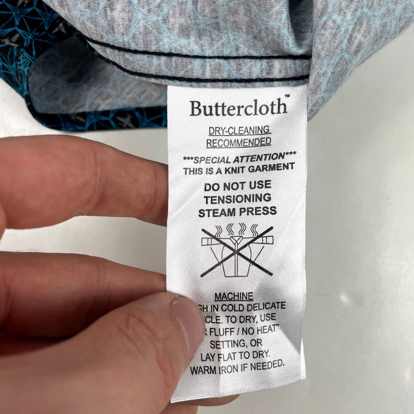 Vintage Buttercloth Shirt Mens XL Blue Extra Large Airplane Button Pilot Geometric Club Size US XL / EU 56 / 4 - 7 Thumbnail