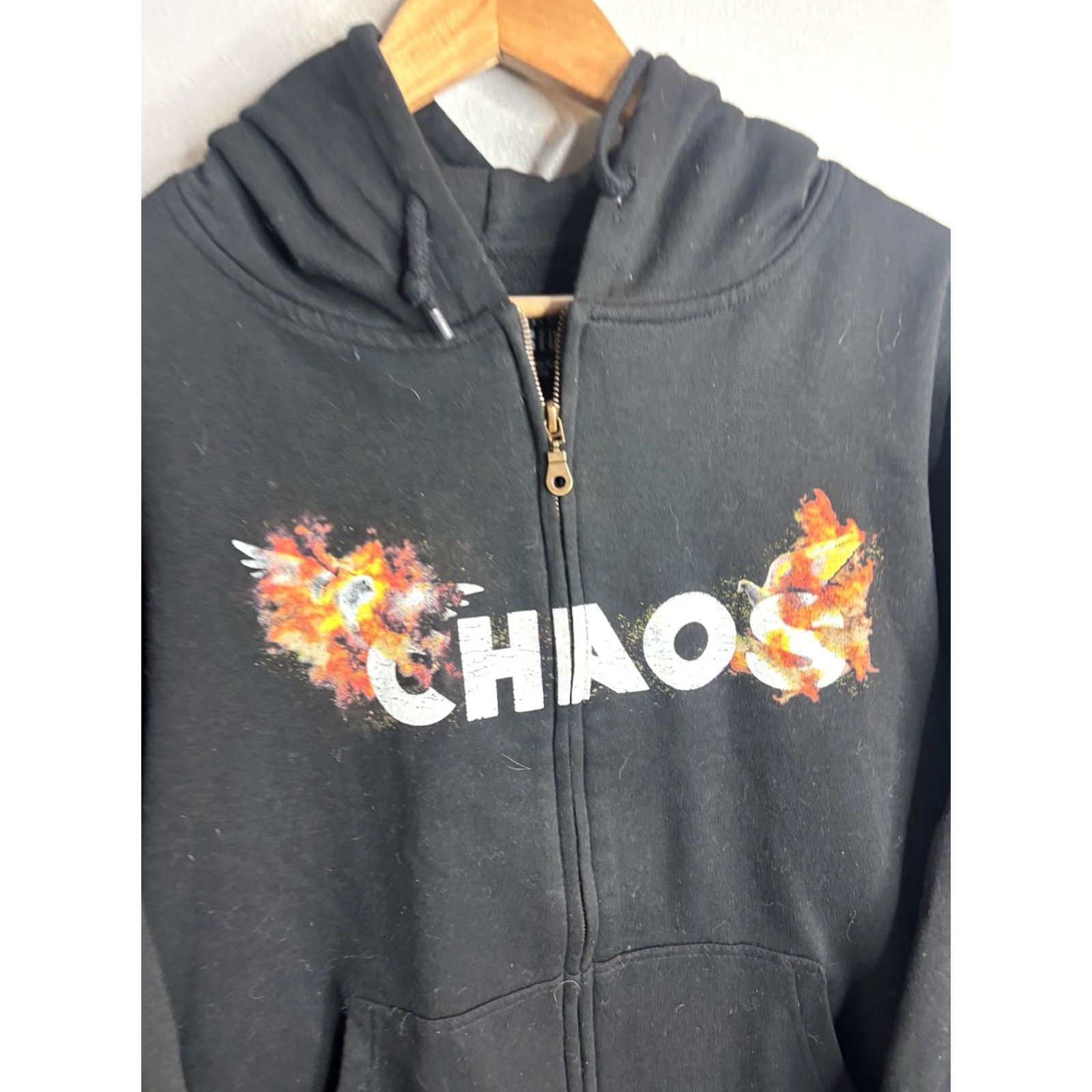 Vintage Social Collision Hoodie Mens Large Black Chaos End Times Graphic Zip Sweatshirt Size US L / EU 52-54 / 3 - 2 Thumbnail