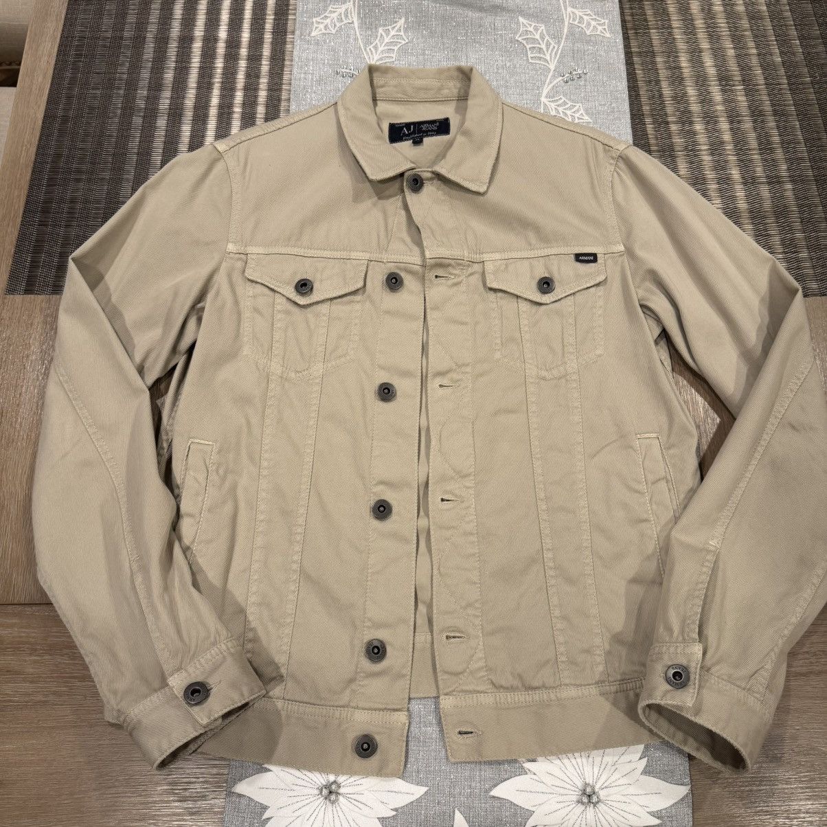 Armani Armani Jeans beige denim jacket Size US S / EU 44-46 / 1 - 1 Thumbnail