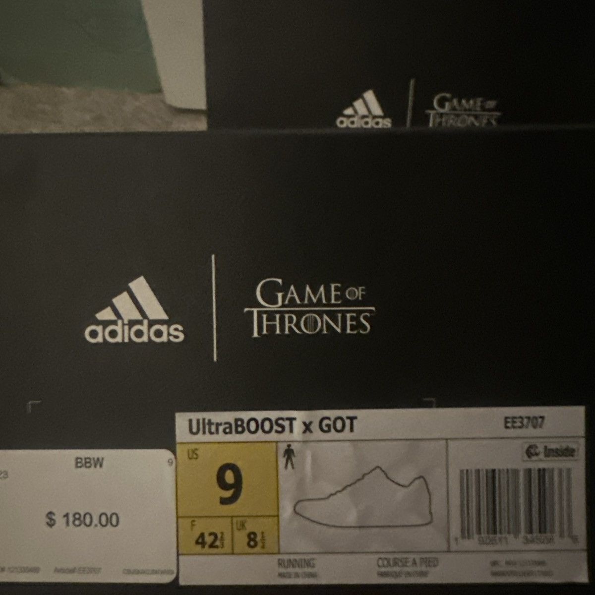 Adidas Ultra Boost 4.0 GOT Game Of Thrones Knights Watch Size US 9 / EU 42 - 10 Thumbnail