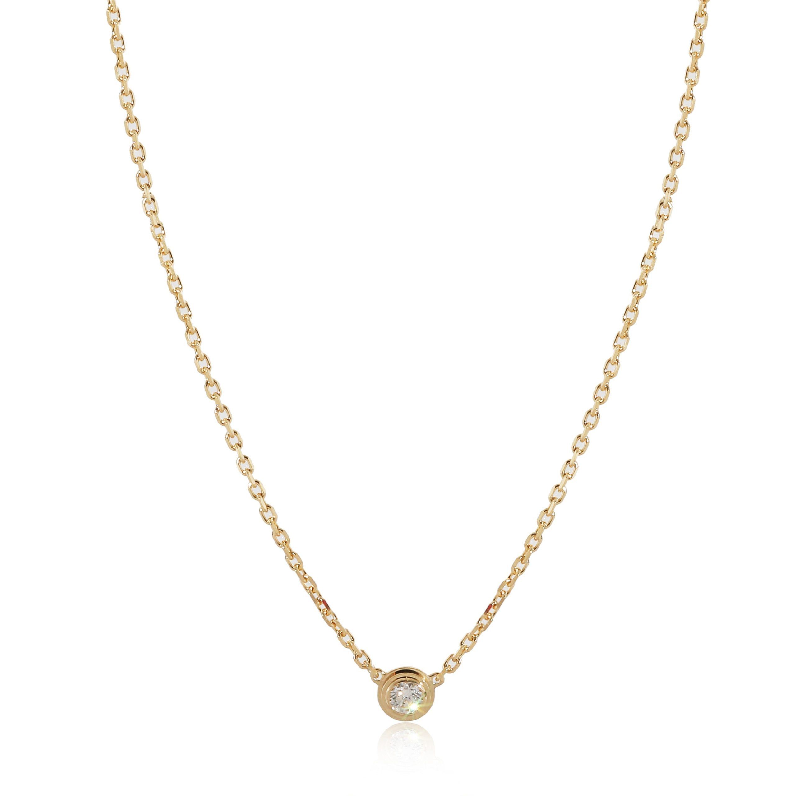 image of Cartier D'amour Diamond Necklace In 18K Yellow Gold 0.04 Ctw Xs Size, Women's