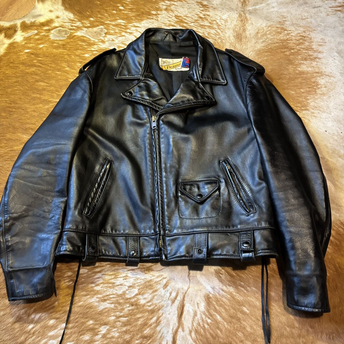 Schott Schott Perfecto Leather Jacket – Size 48 – Rare Backprint Size US M / EU 48-50 / 2 - 4 Thumbnail