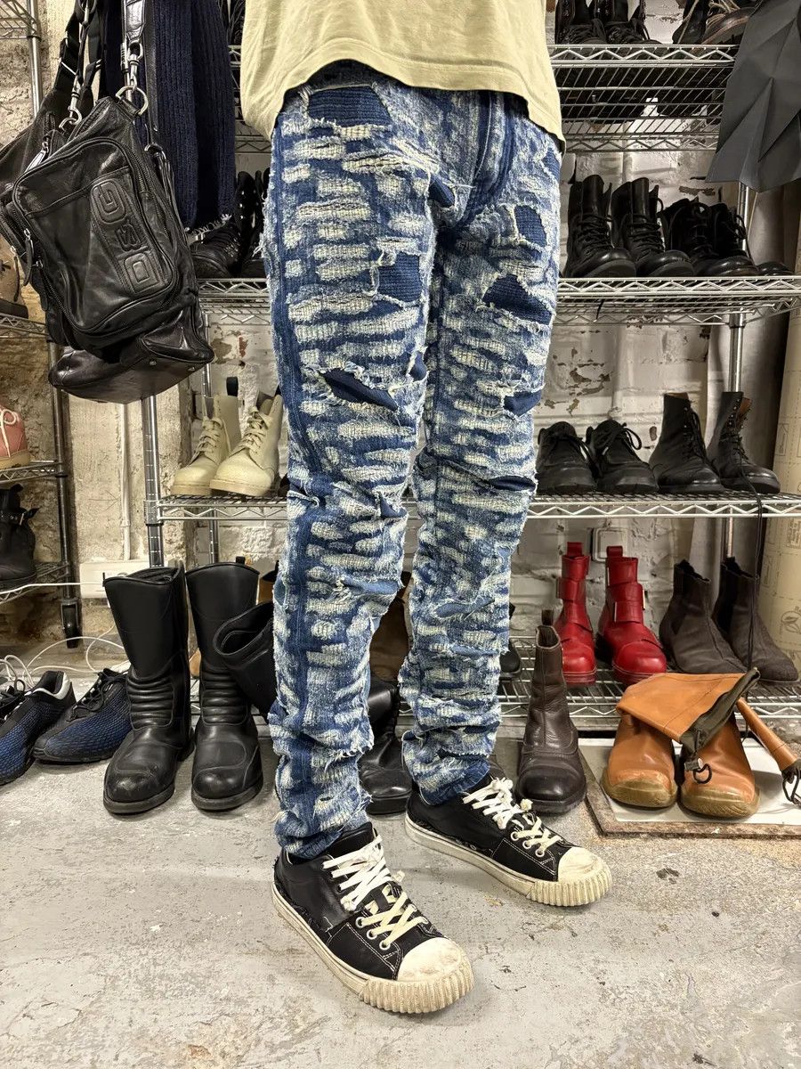 Givenchy AW2023 Givenchy Slim Blue Distressed Boro Denim Jeans Size US 30 / EU 46 - 3 Thumbnail