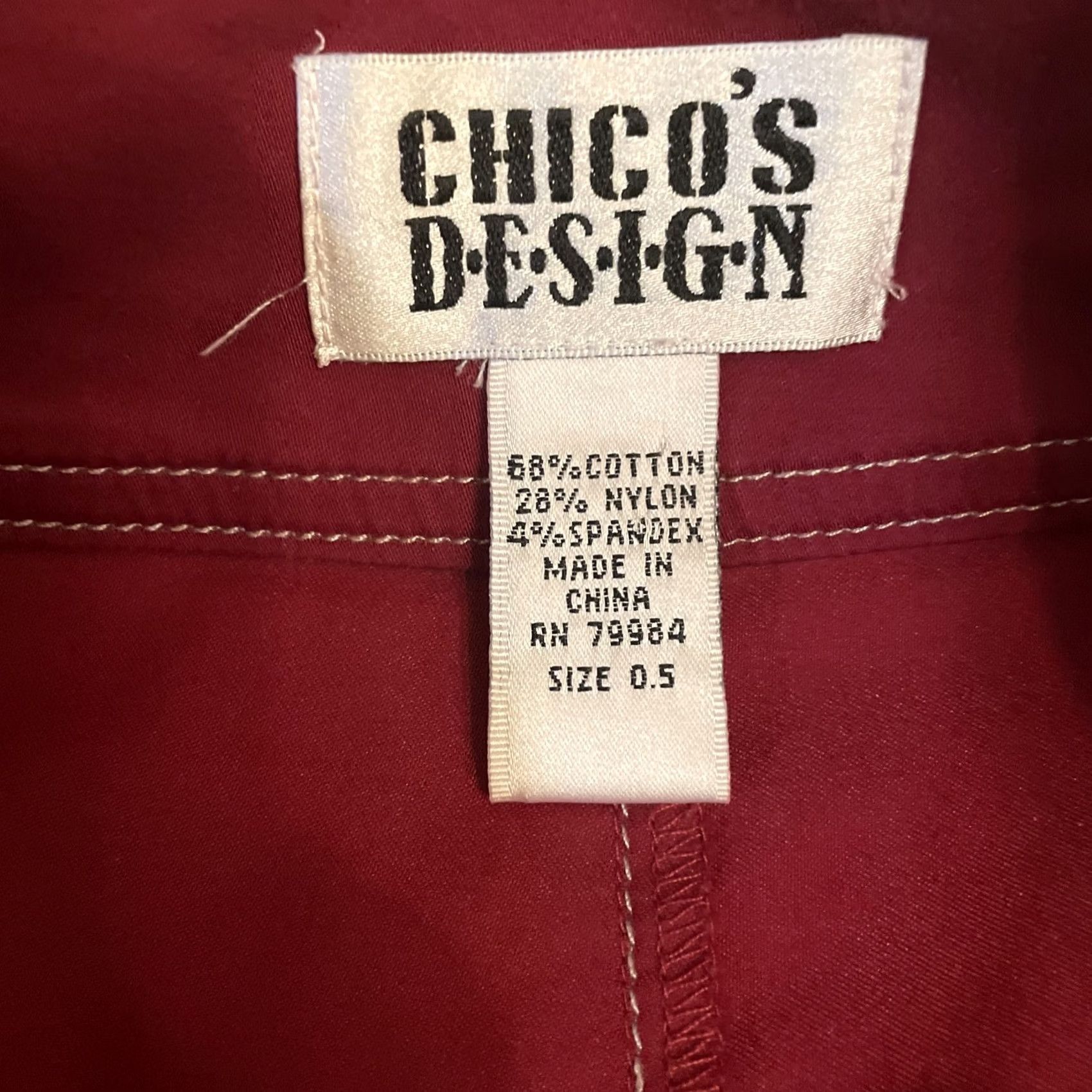 Vintage VINTAGE Chico's Womens Wide Leg Dress Pants Sz 0.5 Cranberry Red Stretch Y2K Low Rise Pants Womens Boys Girls Mens Size 28" / US 6 / IT 42 - 3 Thumbnail