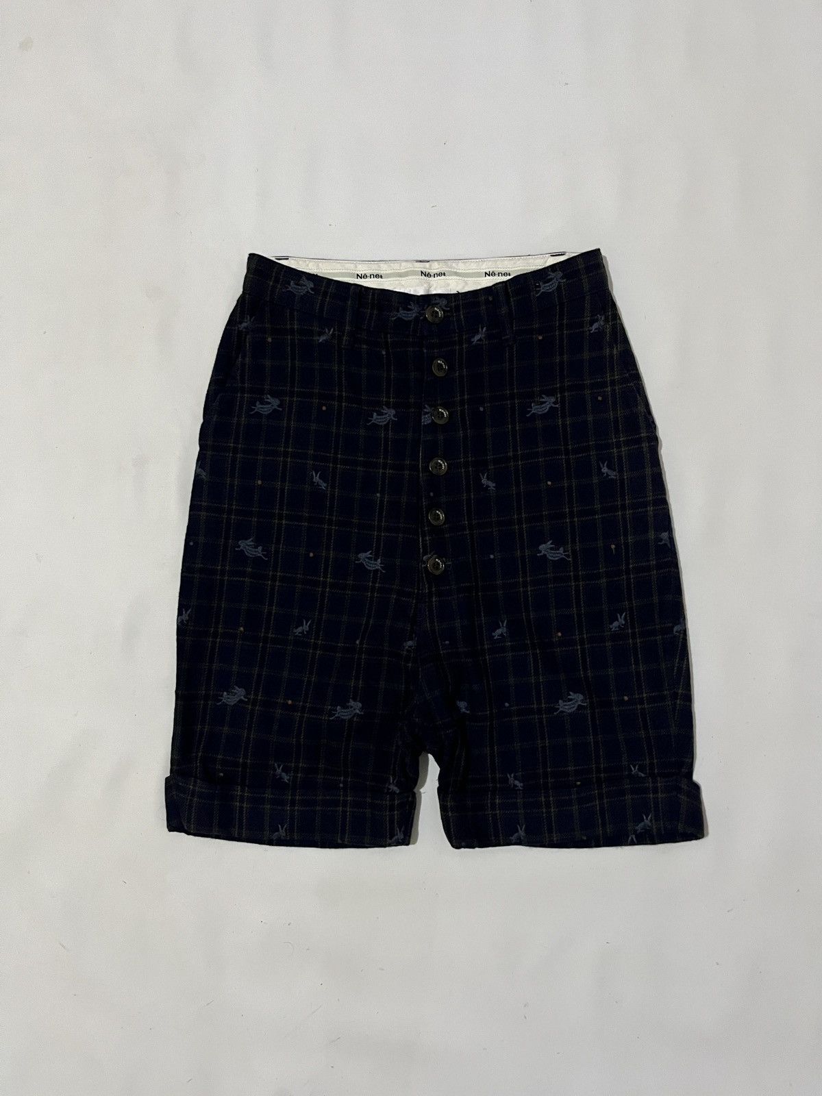 Issey Miyake Ne-net rabbit gingham pettern short pants Size 29" - 1 Thumbnail
