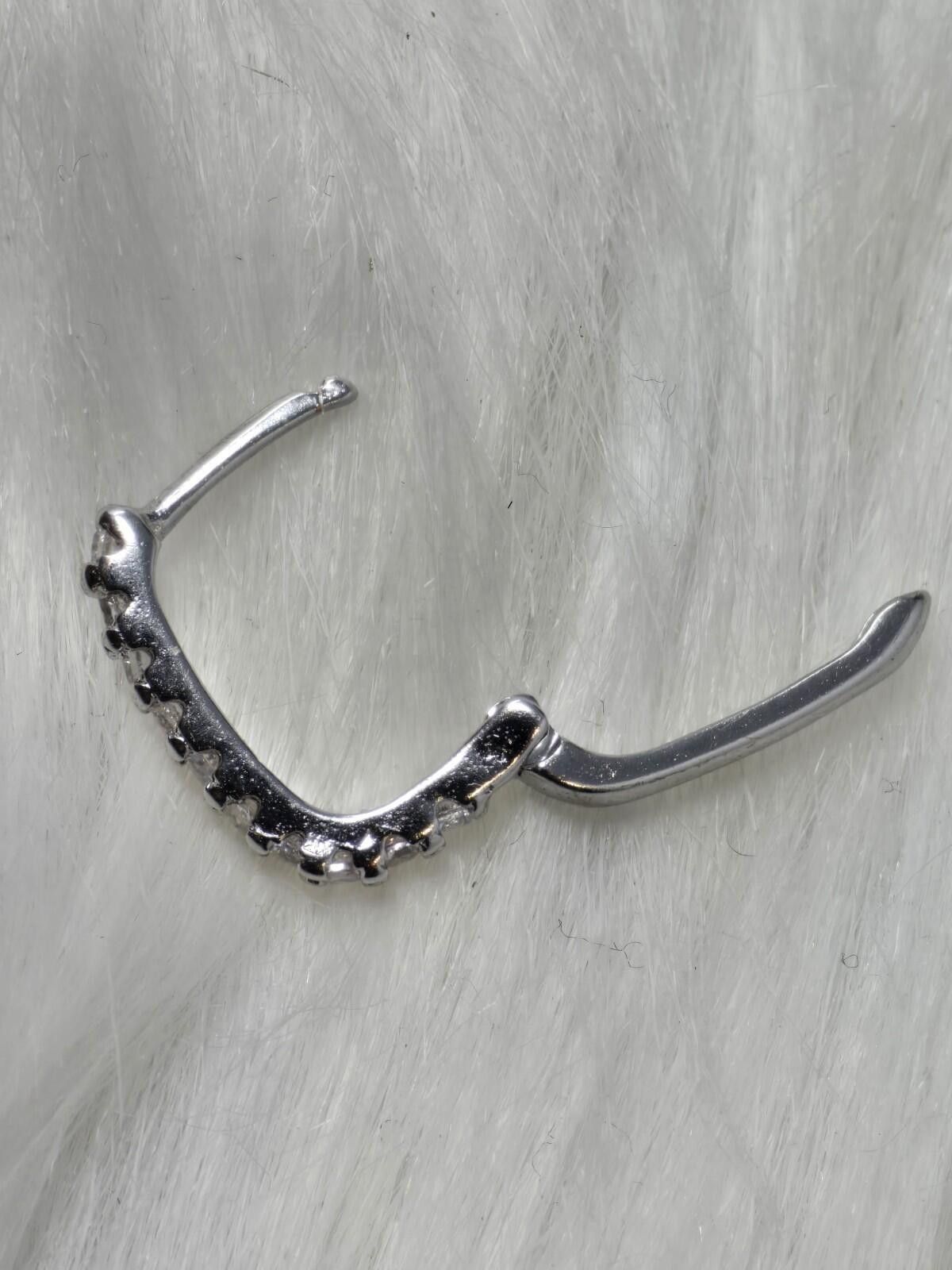 Sterling Silver 925 Sterling Silver Square Huggie Hoop Earrings CZ Pavé Size ONE SIZE - 3 Thumbnail