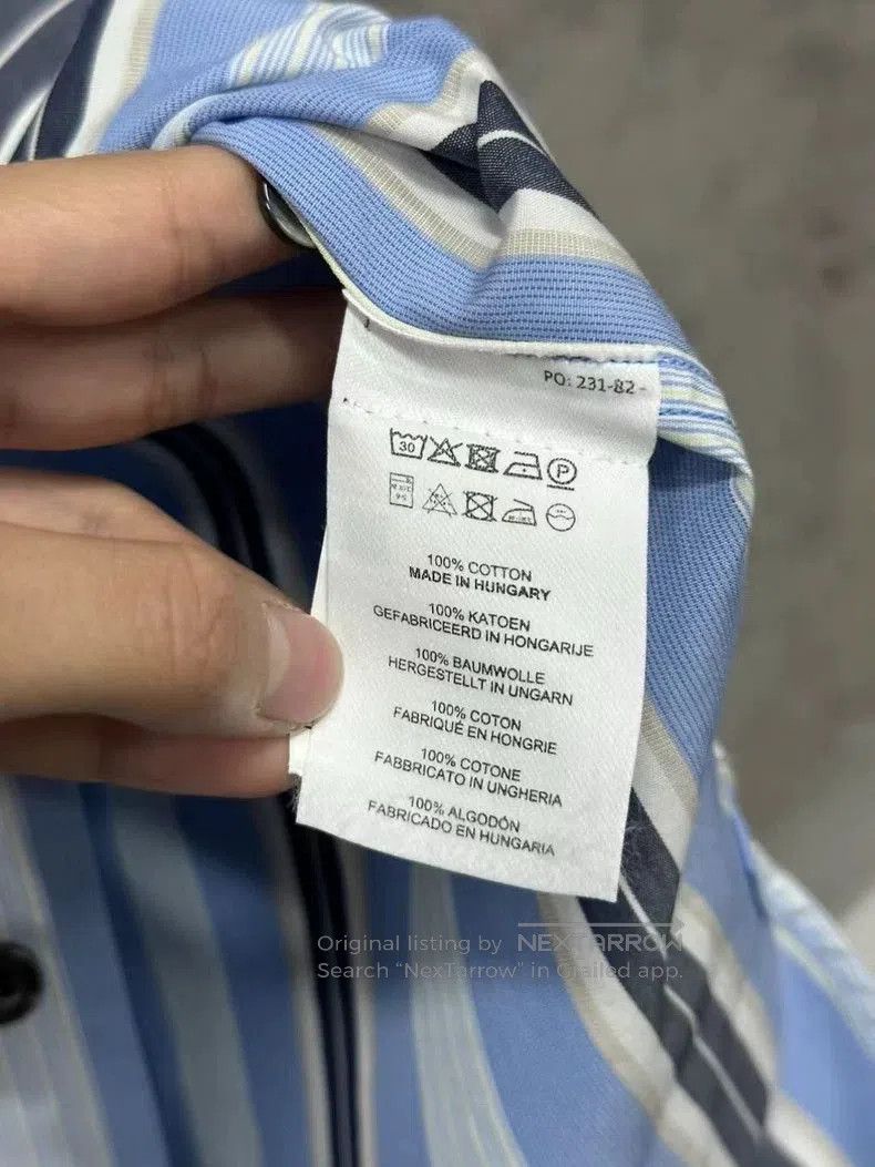 Dries Van Noten Dries Van Noten Blue White Stripe Shirt. Size US XS / EU 42 / 0 - 6 Thumbnail