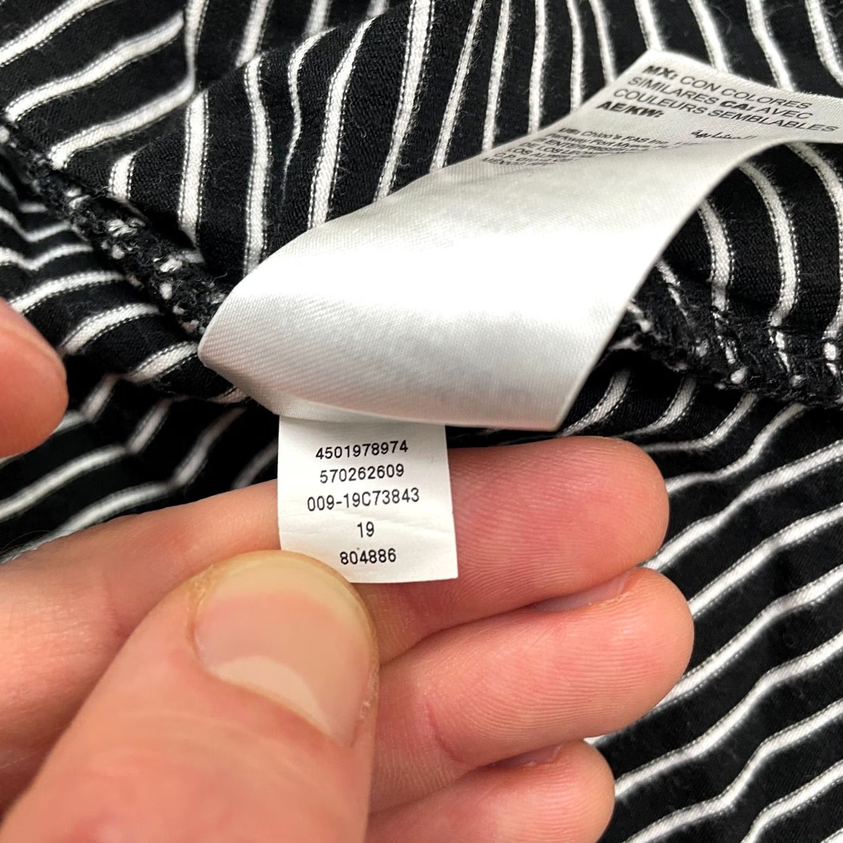 Vintage Chico's Shift T-Shirt Dress Womens 0 Black White Striped Long Sleeve Pockets Casual Shirt Dress Size XS / US 0-2 / IT 36-38 - 6 Thumbnail