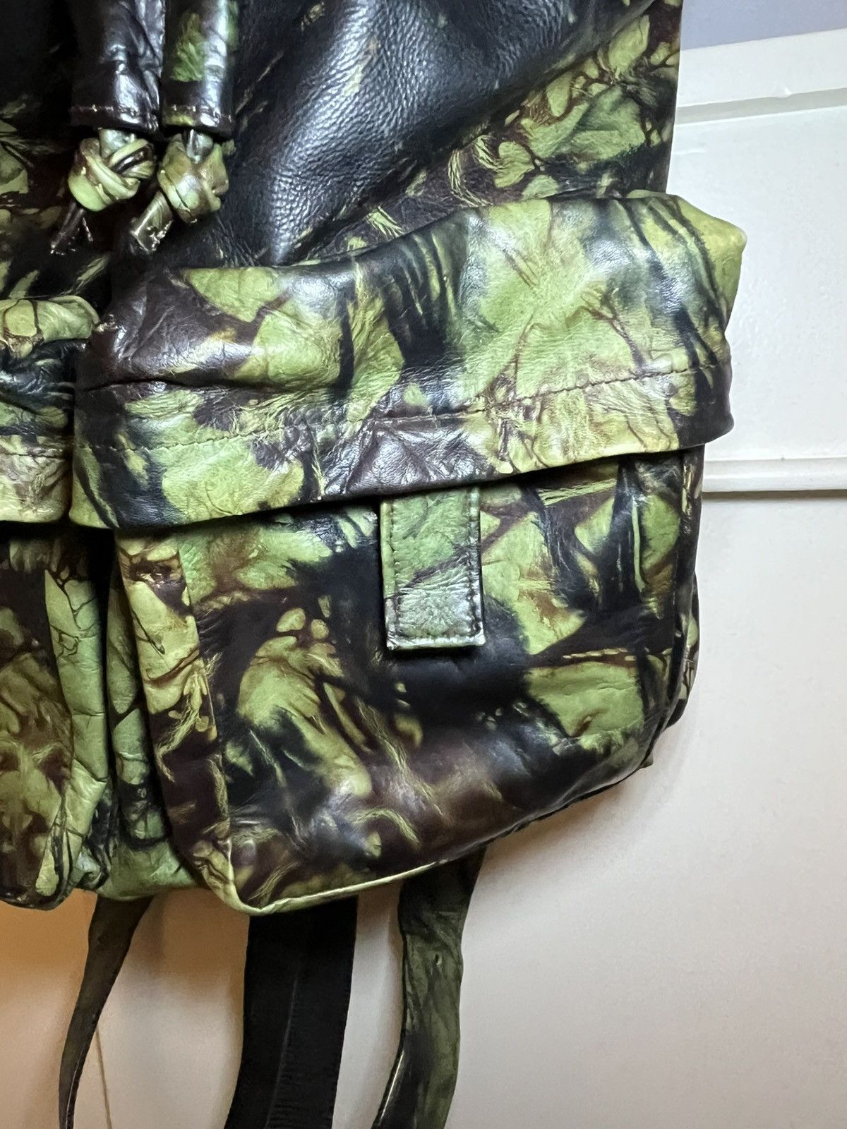 Jean Paul Gaultier Vintage 90s Jean Paul Gaultier Leather Camoflage Backpack Size ONE SIZE - 6 Thumbnail