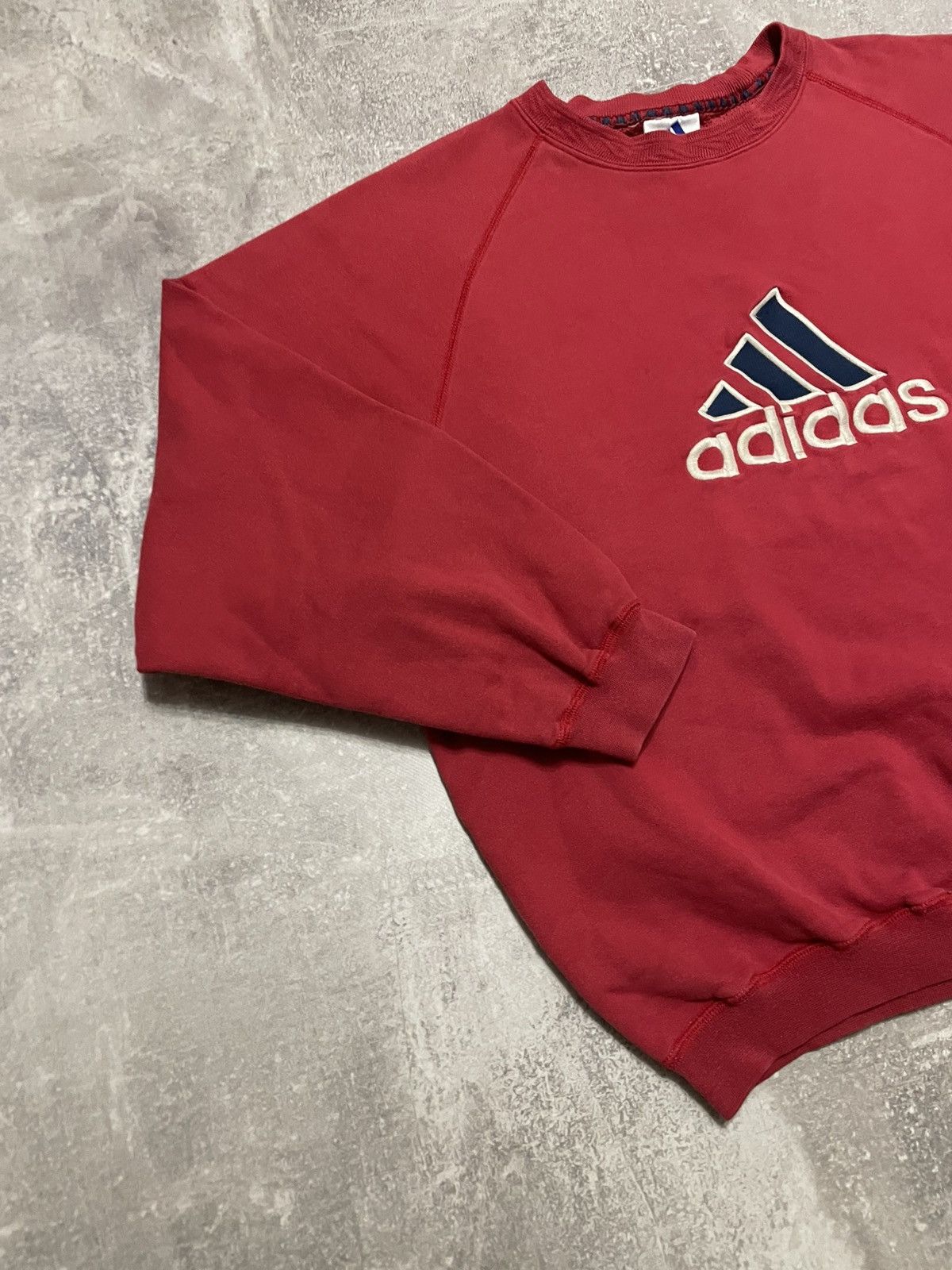 Adidas × Vintage Vintage Adidas Big Embroider Logo Boxy Baggy Sweatshirt 90s Size US L / EU 52-54 / 3 - 4 Thumbnail