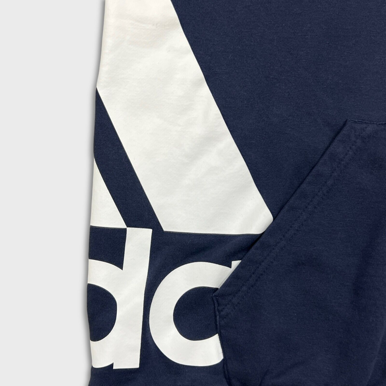 Adidas × Vintage Adidas Hoodie Medium Blue Essentials Stripe Pullover Hooded Size US M / EU 48-50 / 2 - 3 Thumbnail