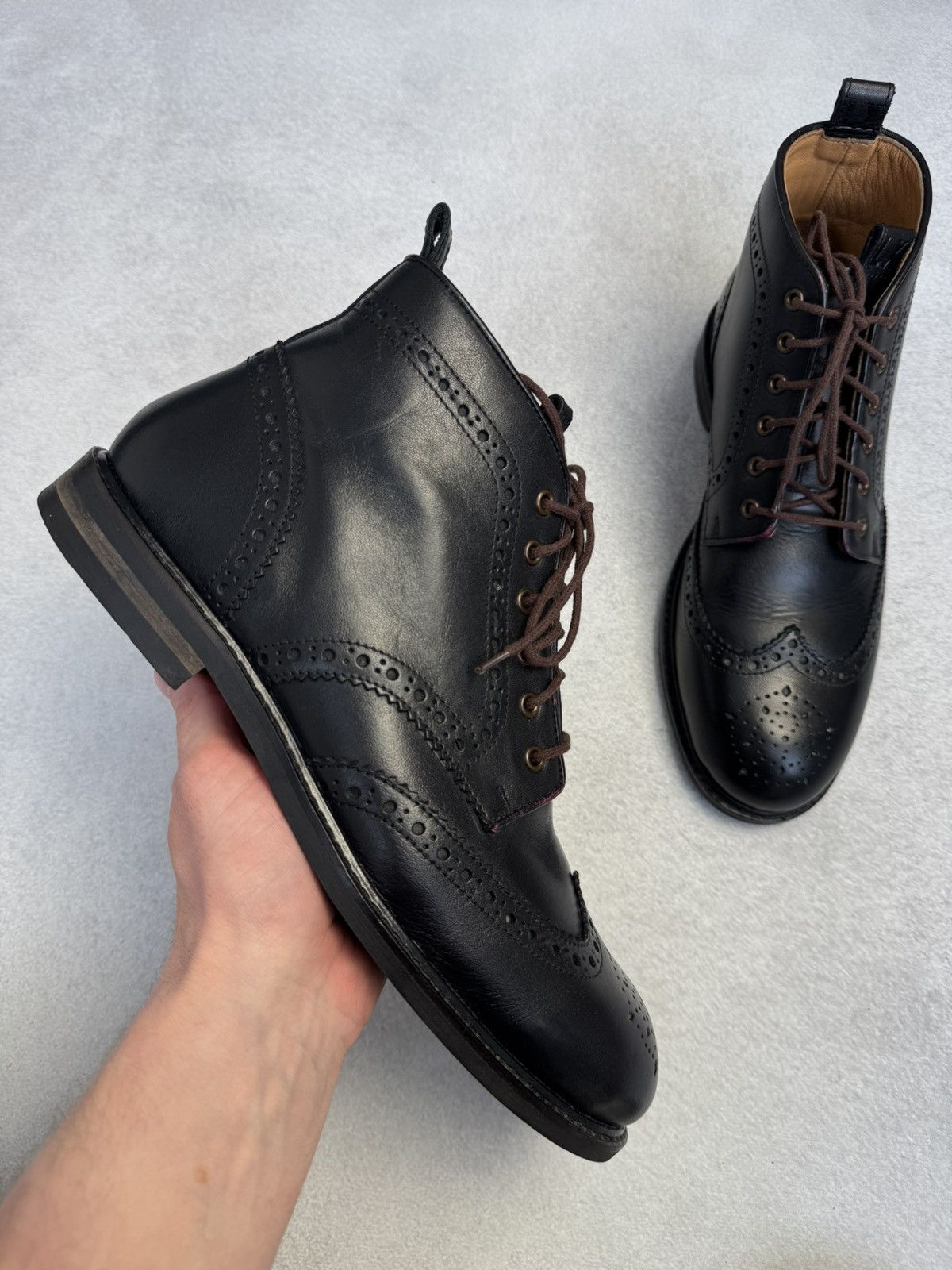 Other LANX Ankle Derby Brogue Boots Black Leather US8 Like New Size US 8 / EU 41 - 5 Thumbnail