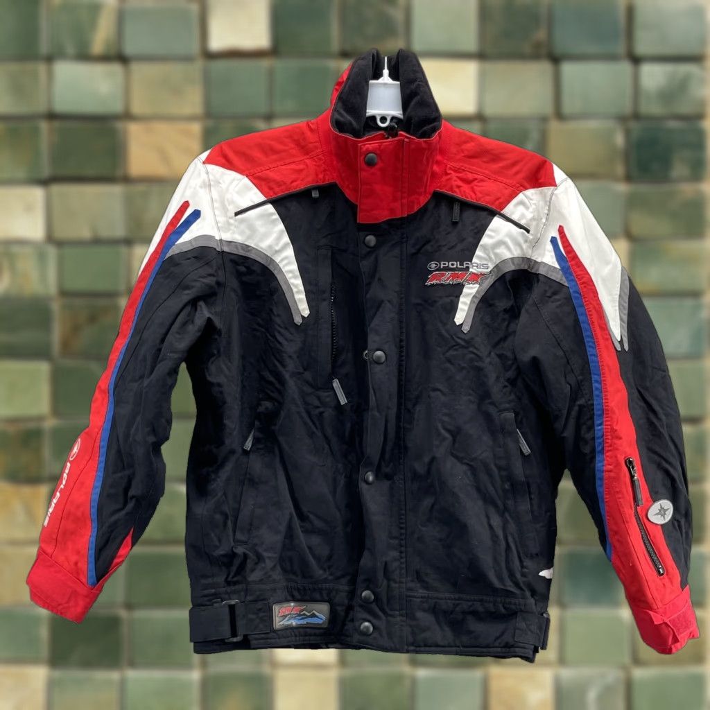 Vintage VINTAGE Polaris RMK Snowmobile Jacket Men Small Bomber Jacket Race 90s Red Size US S / EU 44-46 / 1 - 1 Thumbnail