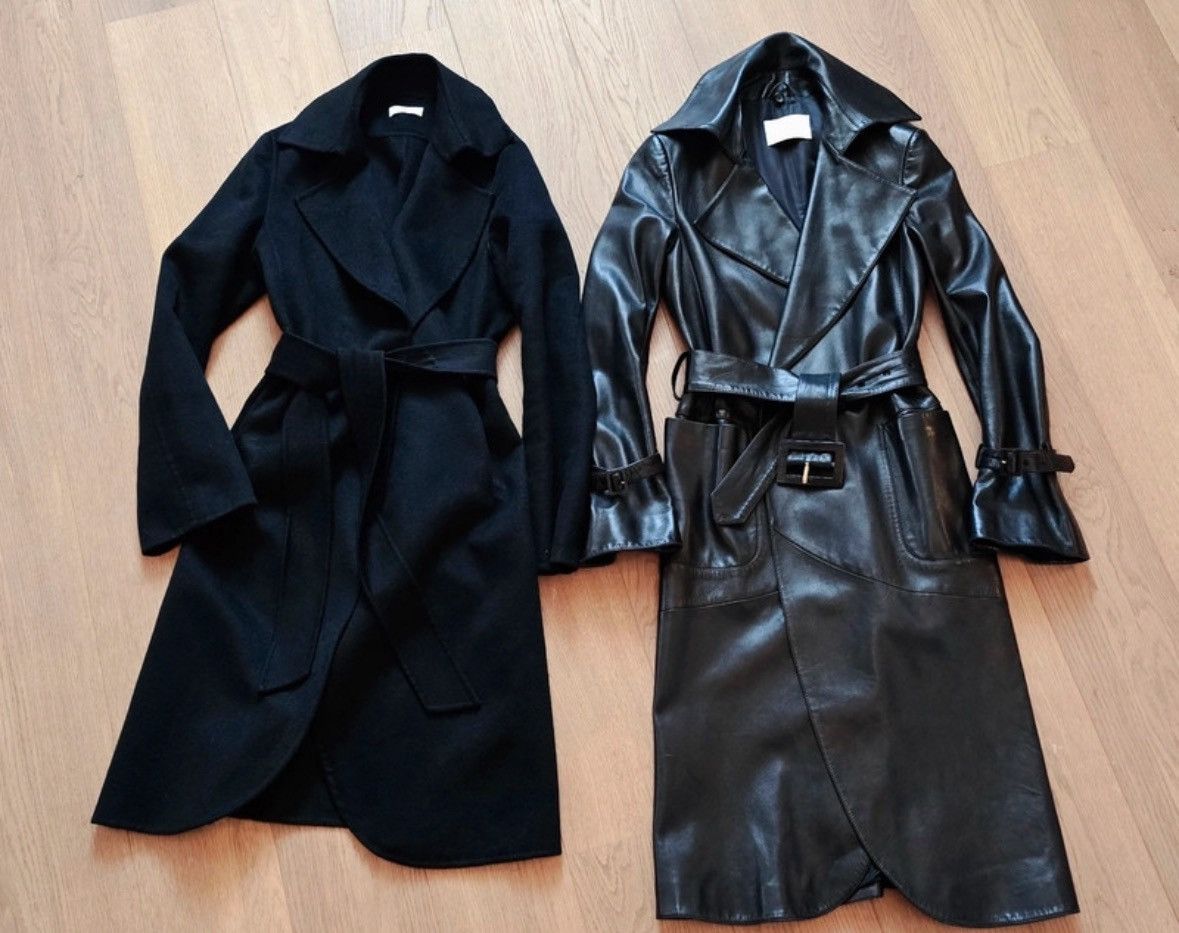 RARE 2 PIECE CASHMERE AND LEATHER COAT