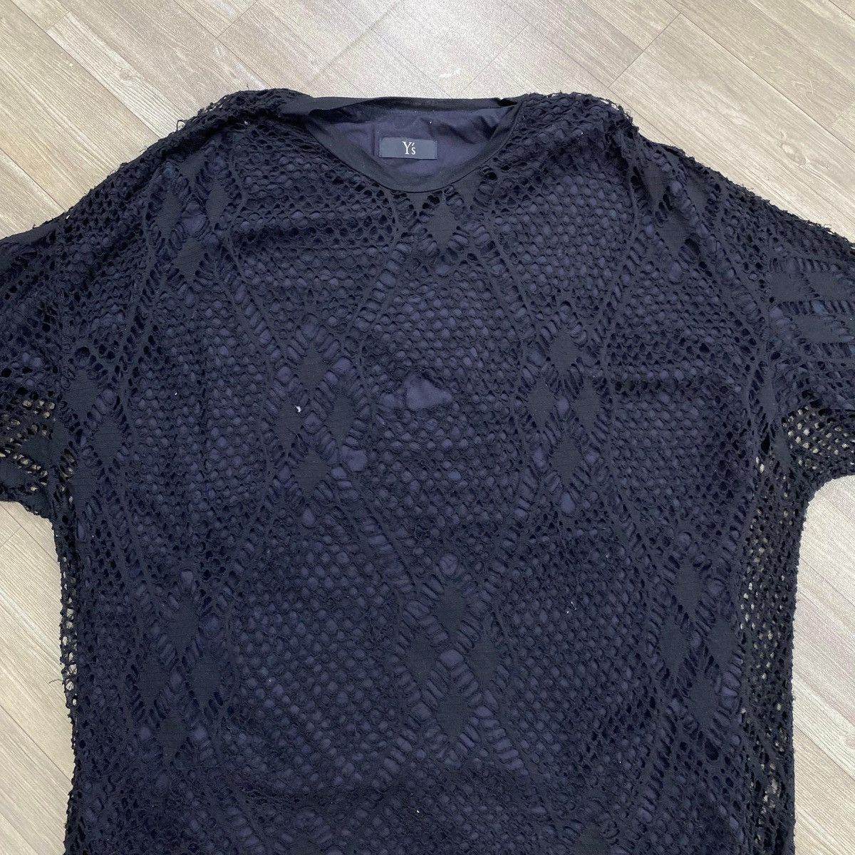 Y's Vintage Y’s Yohji Yamamoto Japan Knit Mesh Overlay T-Shirt Size US M / EU 48-50 / 2 - 3 Thumbnail