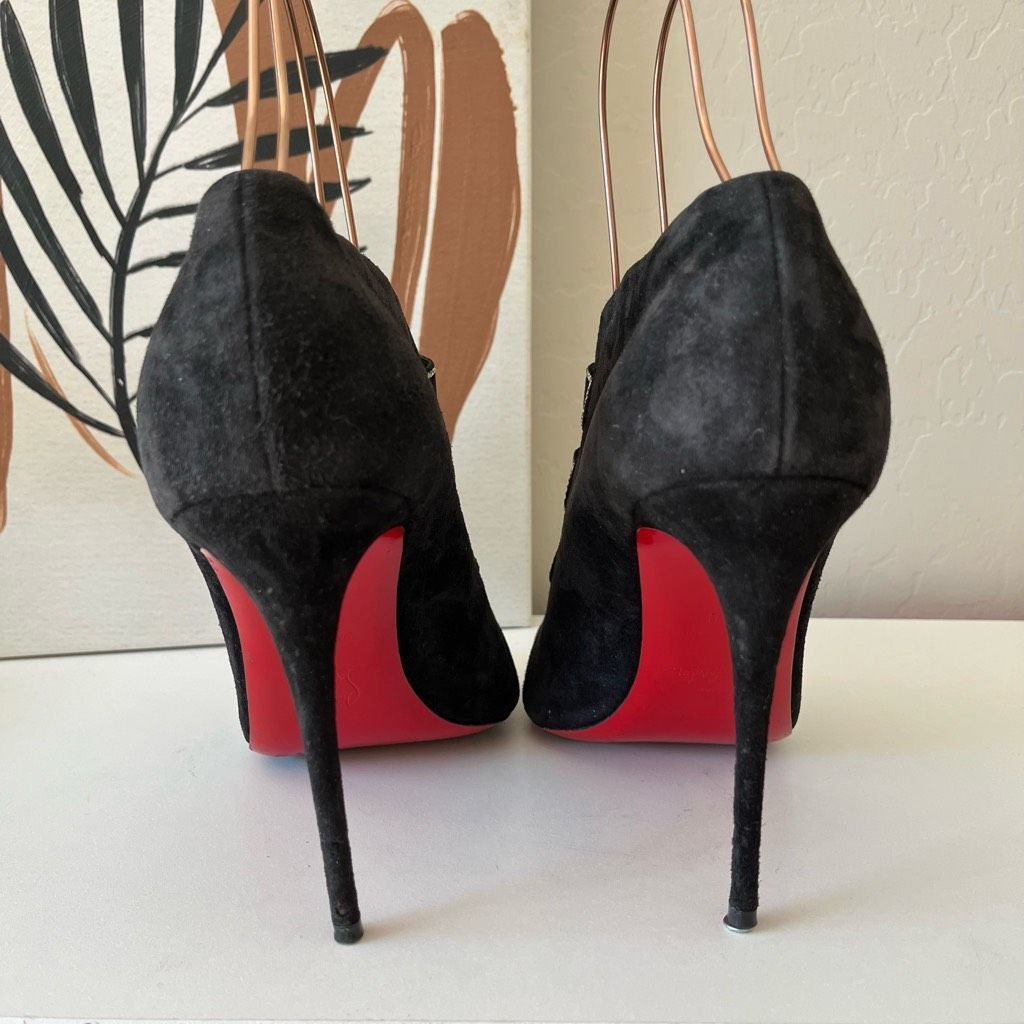 Christian Louboutin Christian Louboutin Heels Triplica Strass 100 Suede Booties Size US 9 / IT 39 - 4 Thumbnail