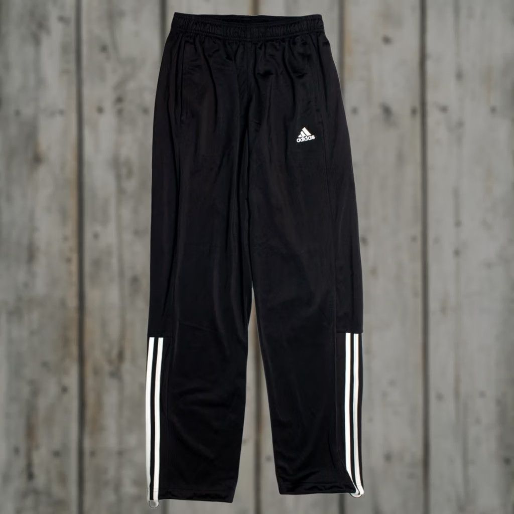 Adidas VINTAGE Adidas Track Pant Small Black 3 Stripe Athletic Gym Joggers Pants Small Adidas Black Polyester Mens Womens Girls Boys Size US 29 - 1 Thumbnail