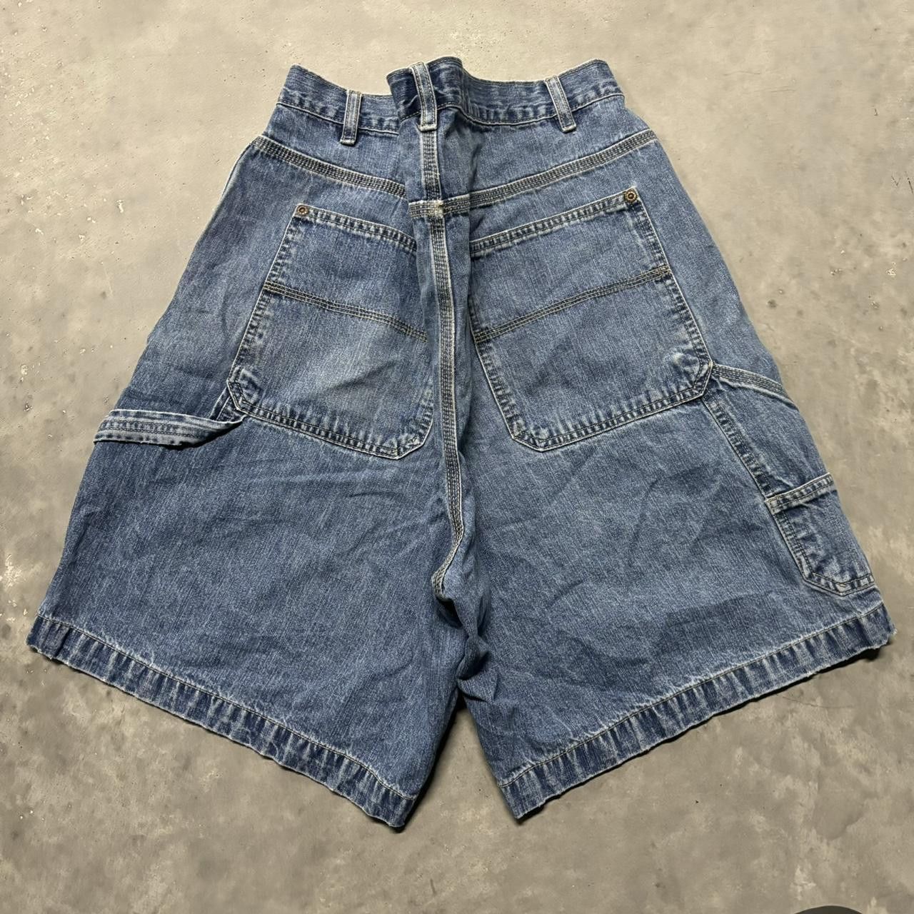 Japanese Brand × Vintage Crazy Vintage Y2K/2000s Grunge Skater Carpenter Jean Shorts Jorts! Size US 38 / EU 54 - 1 Thumbnail