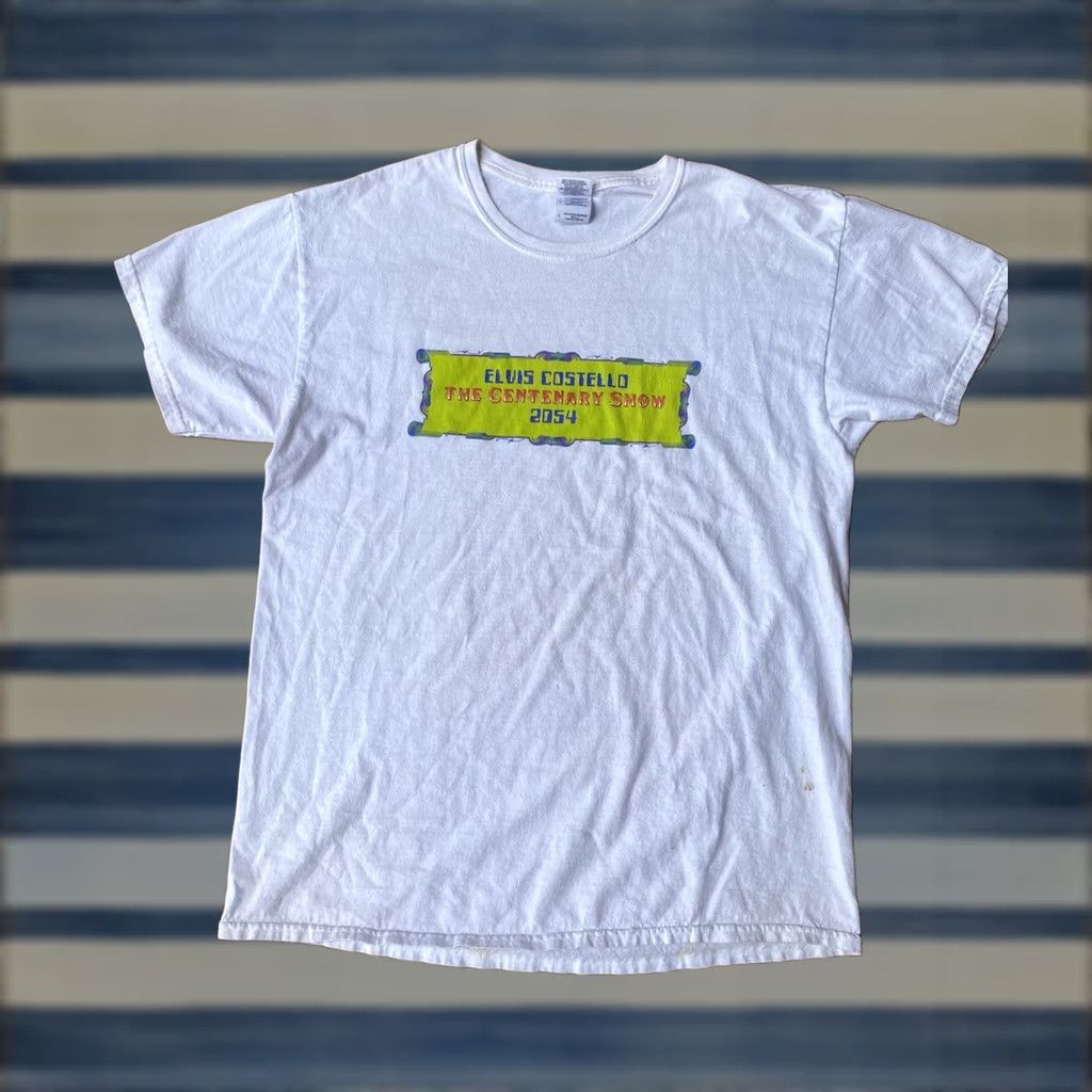 Gildan Y2K Elvis Costello The Centenary Show 2054 T-Shirt Large White Gildan Cotton Logo Short Sleeve Crew Neck Men Vintage: No Size US L / EU 52-54 / 3 - 1 Thumbnail