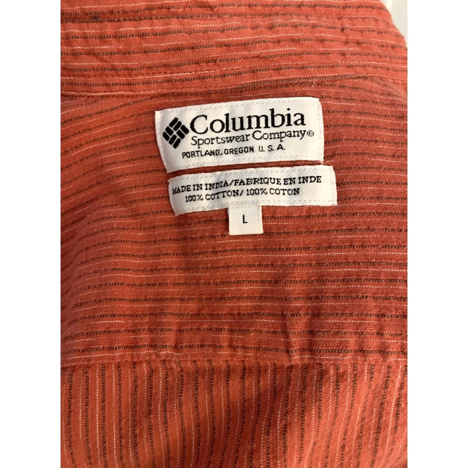 Vintage Columbia Womens Button Up 3/4 Sleeve Orange Striped Shirt L SZL #204 Shirt Mens? Size L / US 10 / IT 46 - 5 Thumbnail
