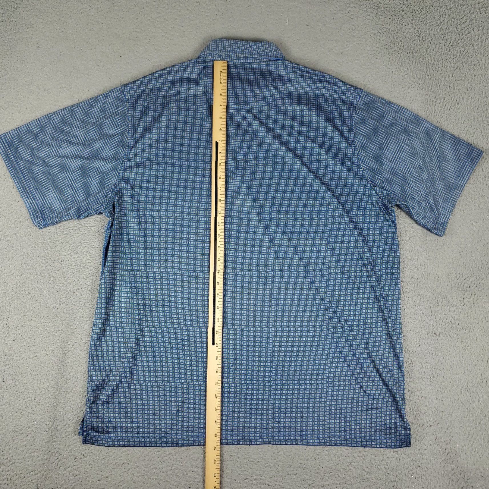 Vintage VINTAGE? (No) Donald Ross Polo Shirt Mens XL Blue Geometric Golf Short Sleeve Regular Fit Size US XL / EU 56 / 4 - 3 Thumbnail