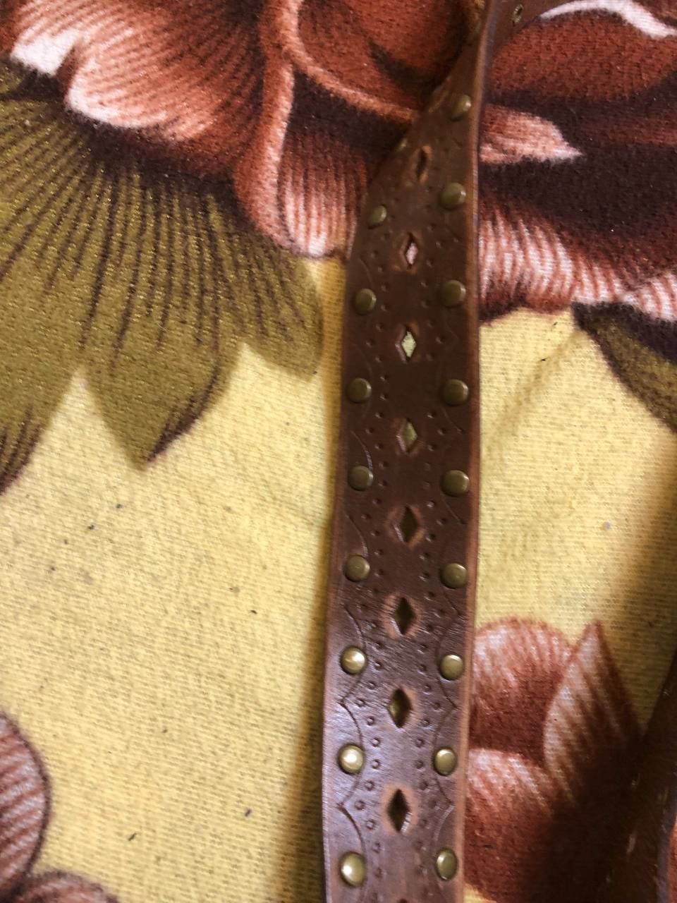 Vintage Vintage Brown Genuine Leather Floral Buckle Size ONE SIZE - 5 Thumbnail