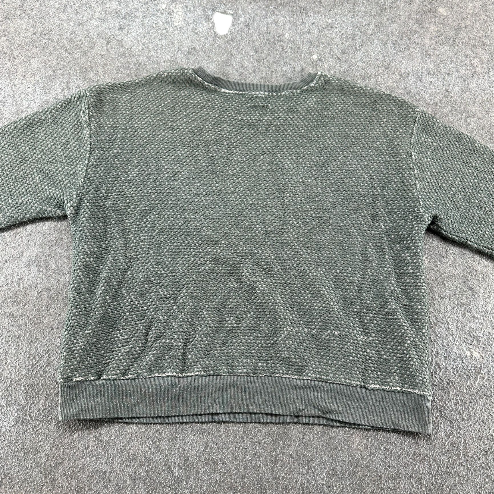 Marine Layer Marine Layer Sweatshirt Womens L Green Pullover Waffle Knit Cotton Birdseye Crew Neck Casual Long Sleeve Button Accent Modern Classic Size L / US 10 / IT 46 - 6 Thumbnail