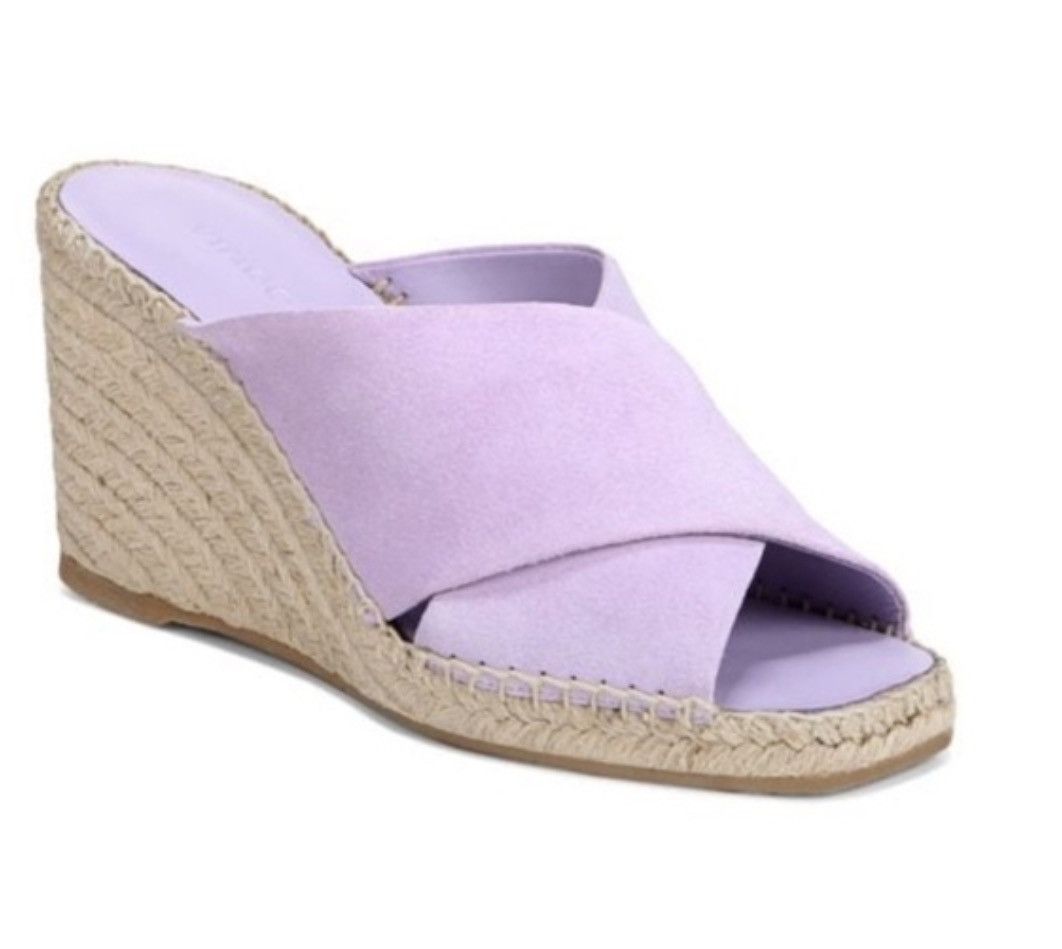 Vince NEW $250~VINCE~Lavender Suede Espadrille Wedge Sandals~9/9.5 Size US 9.5 / IT 39.5 - 1 Thumbnail