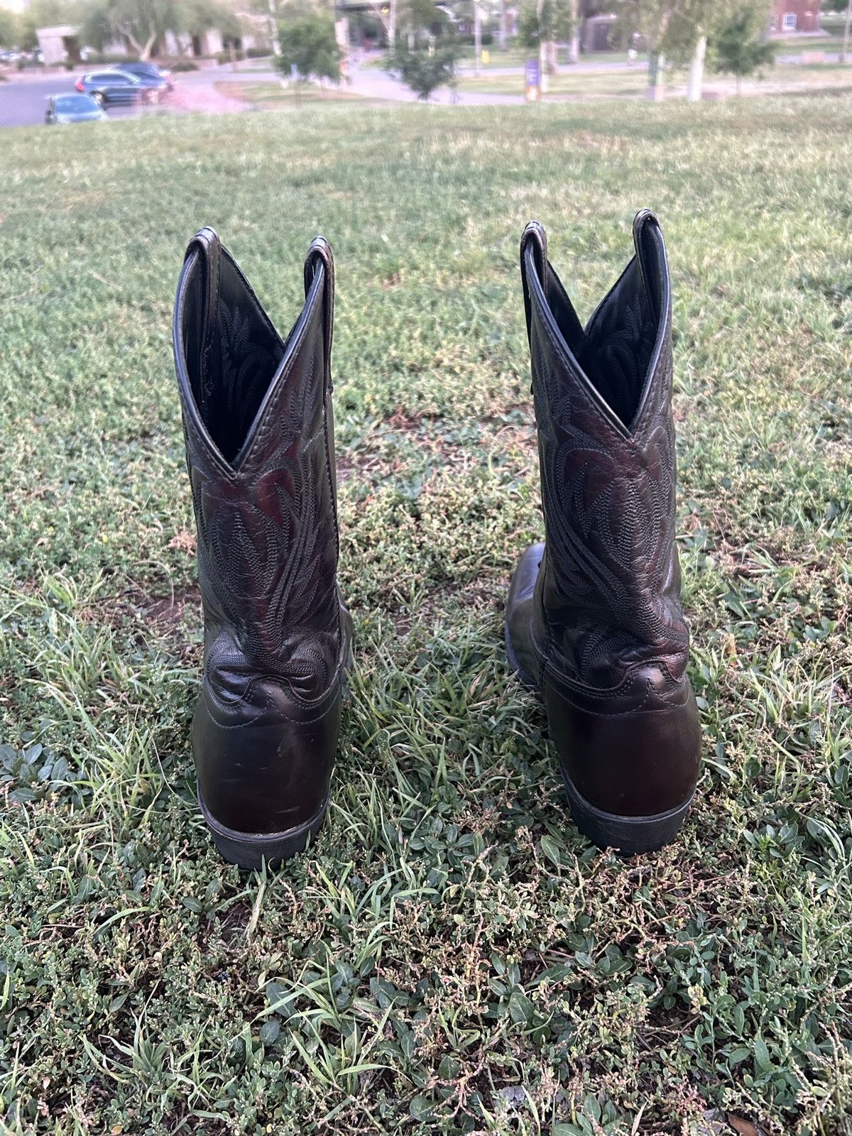 Bottes Cowboy Vintage Durango – Cuir Marron – Années 90 – Taille 6.5 – Coeur Concho