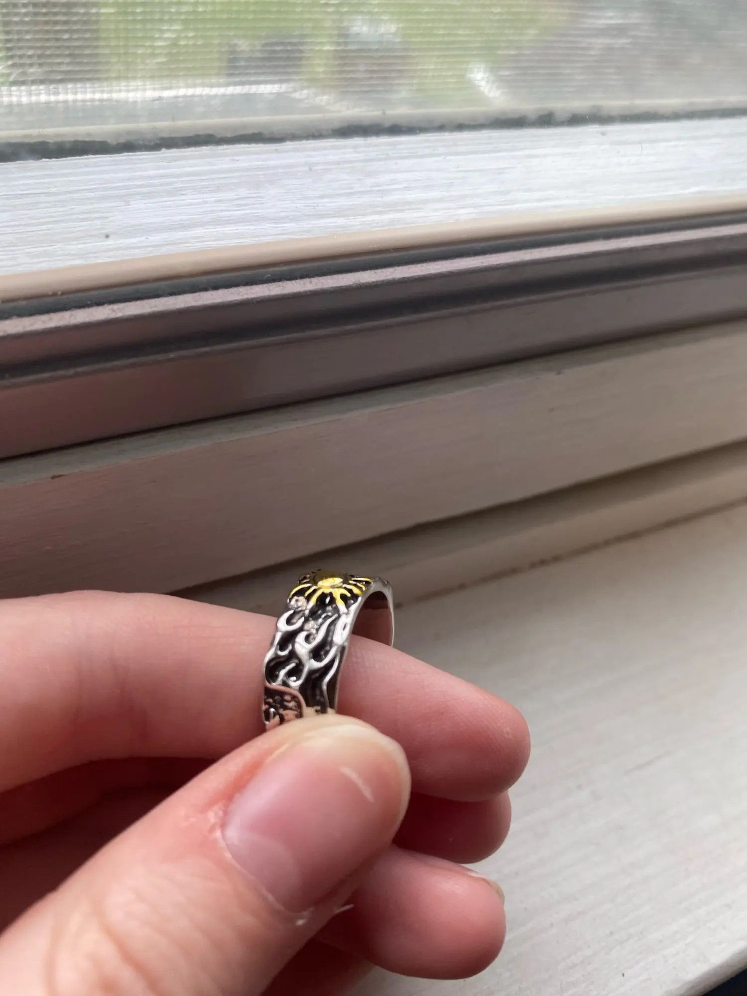 Vintage Resizable Retro Golden Sun Ring Size ONE SIZE - 3 Thumbnail