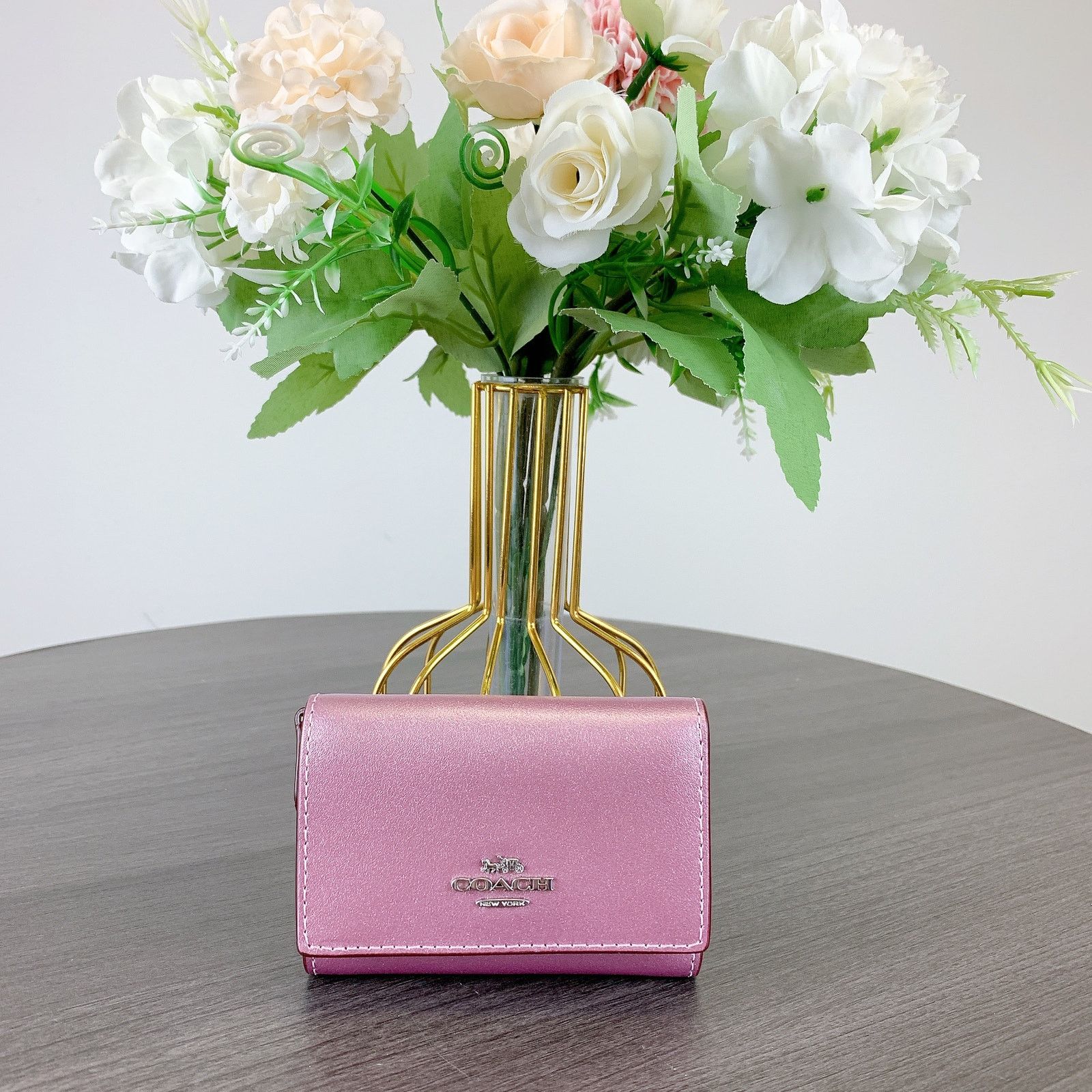 Coach Coach CW805 Micro Wallet IN METALLIC PINK Size ONE SIZE - 1 Thumbnail