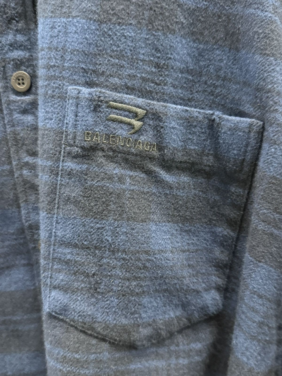 Balenciaga New Balenciaga Distressed Flannel Jacket Size US XL / EU 56 / 4 - 2 Thumbnail