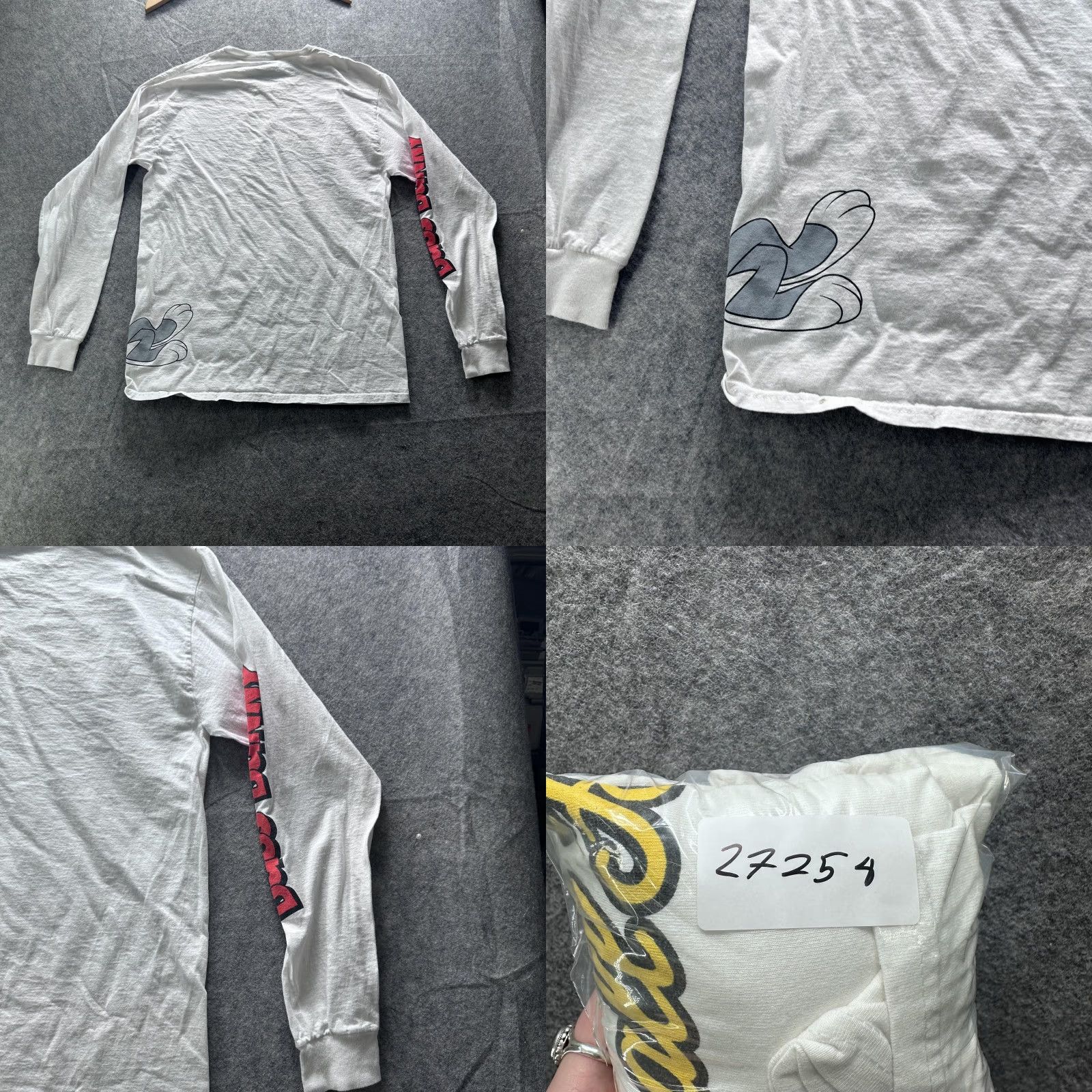 Vintage Bugs Bunny Shirt Mens L White Thats All Folks Long Sleeve Crewneck Graphic Tee Size US L / EU 52-54 / 3 - 8 Thumbnail