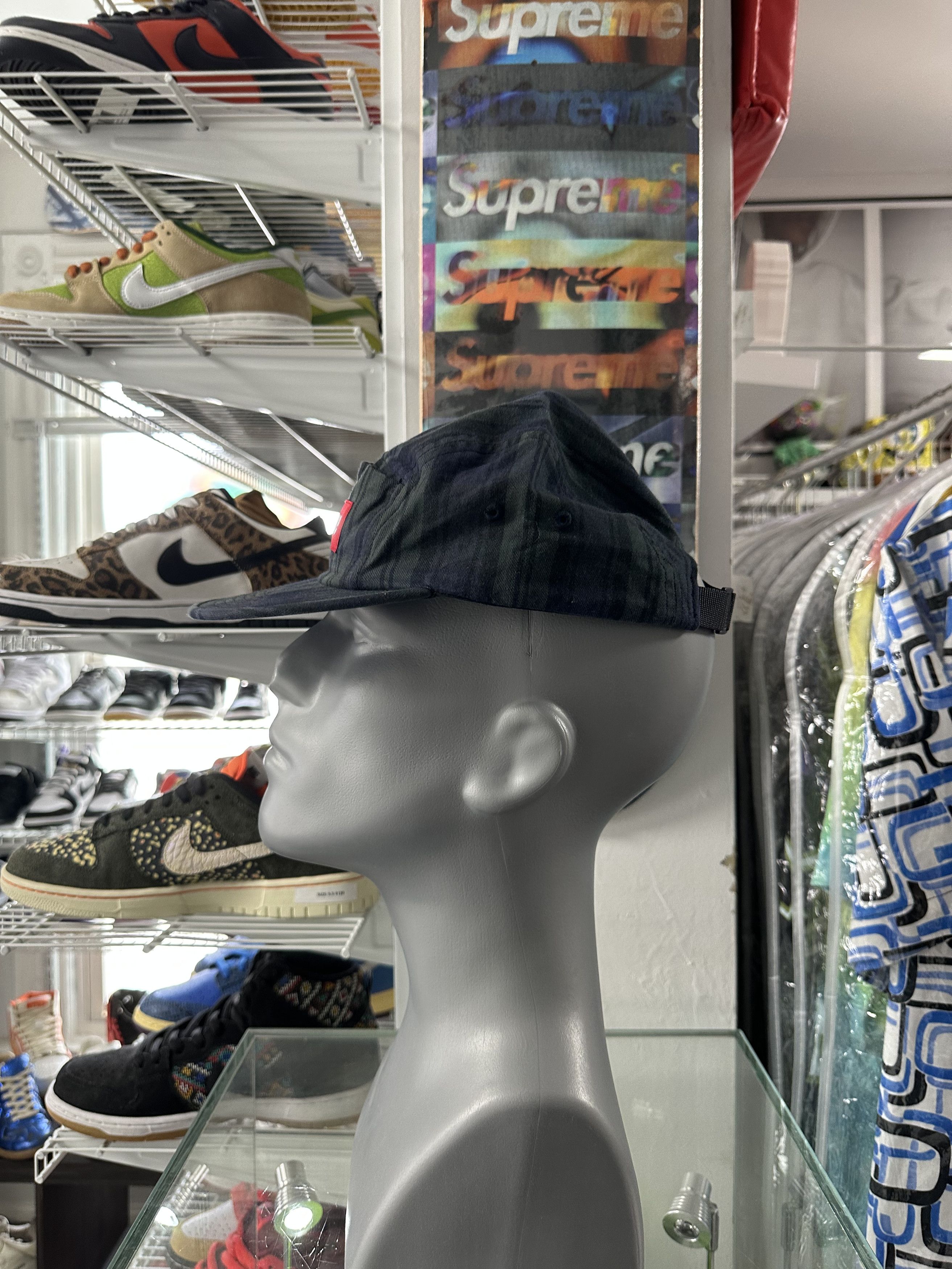 Supreme Supreme Snap Button Pocket Camp Cap Black Watch Plaid Size ONE SIZE - 4 Thumbnail