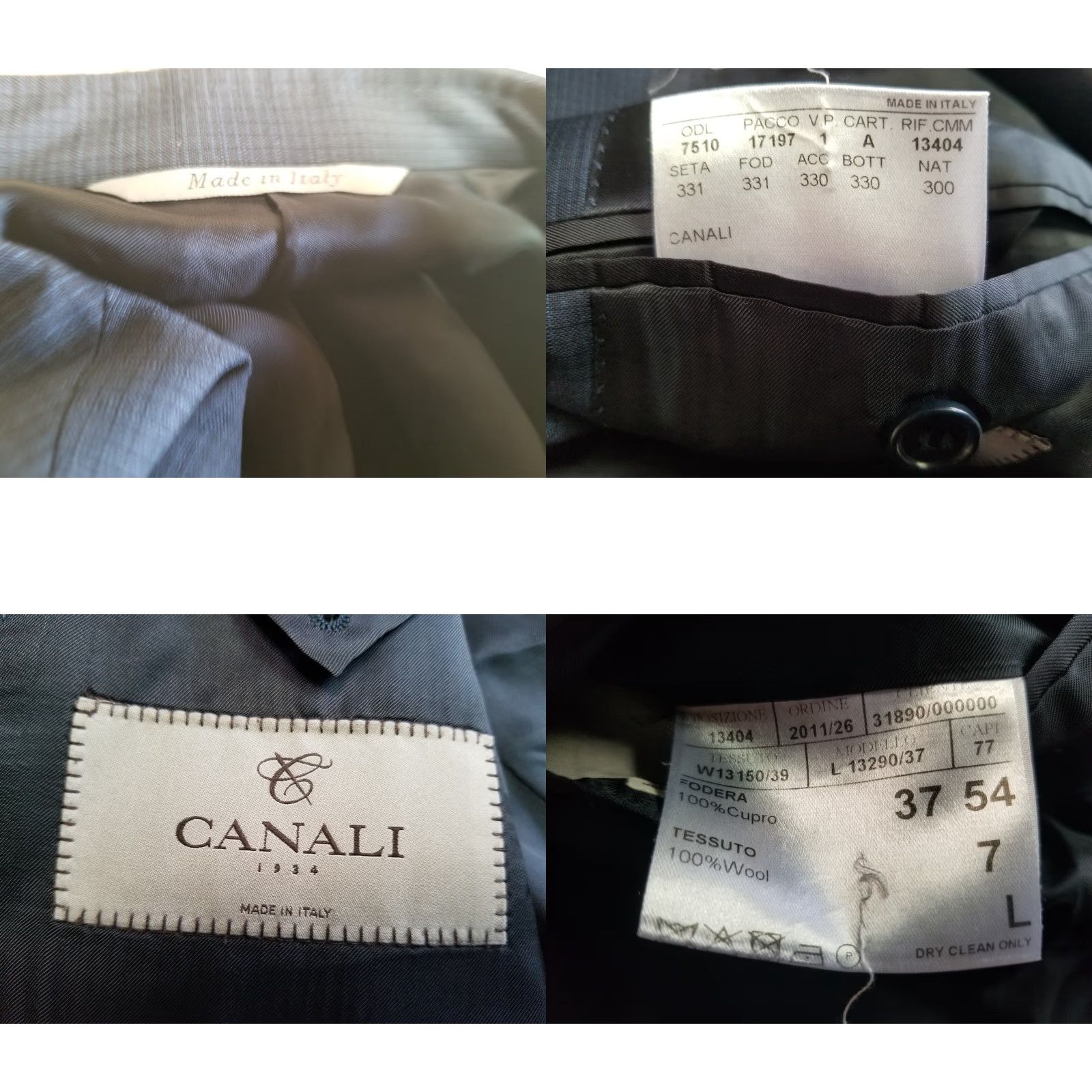 Canali Canali Blazer Single-Breasted Two-Button 54R Wool Blue Made In Italy Jacket Coat Suit Mens Size 54R - 8 Thumbnail