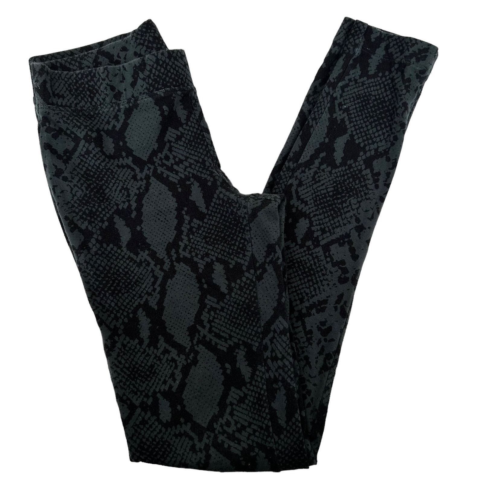 Express Express Green Black Snakeskin Print Leggings Sz XS Size 26" / US 2 / IT 38 - 6 Thumbnail