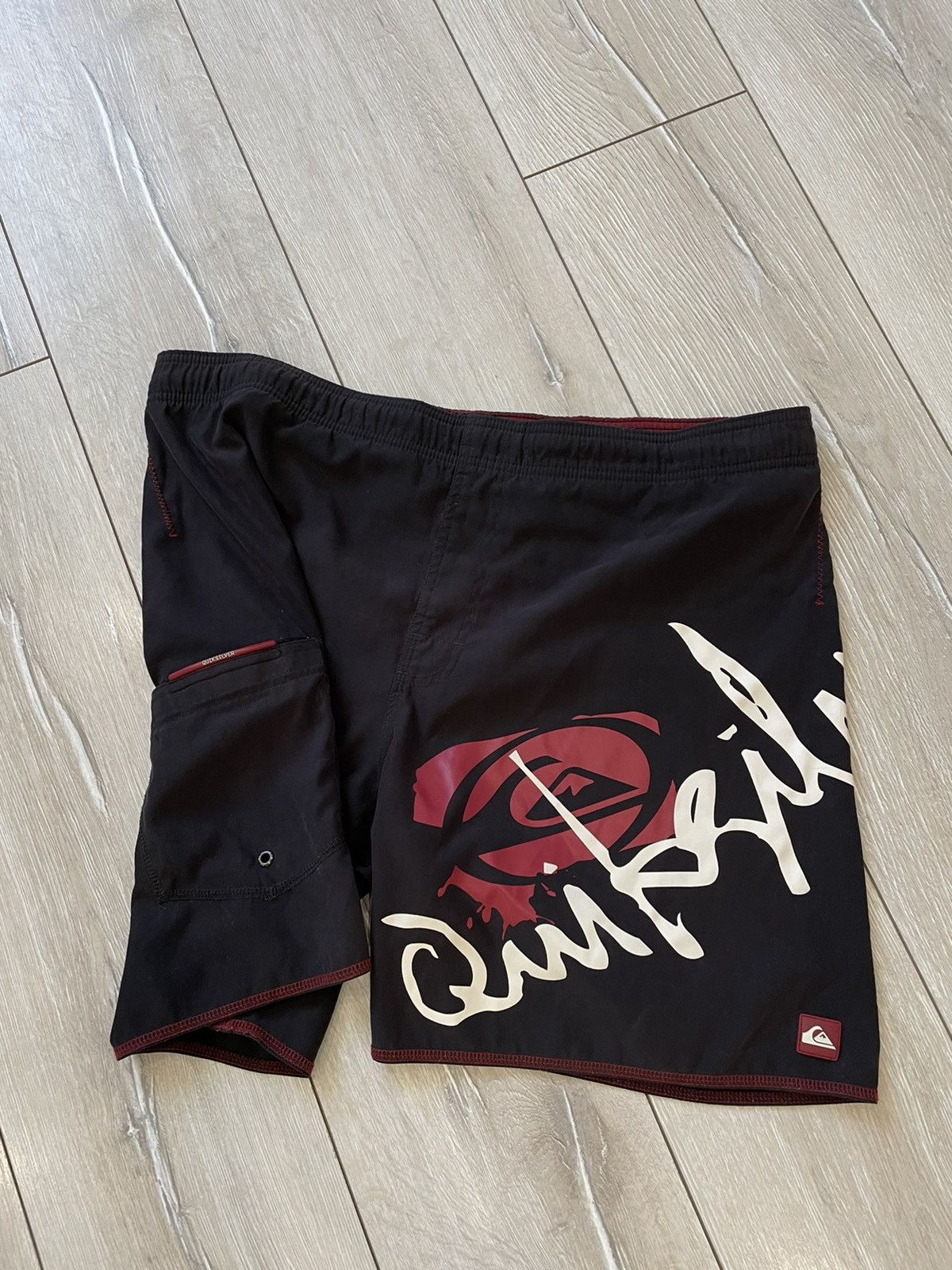 Quiksilver × Vintage Rare Vintage Quiksilver Big Logo Shorts Y2K Surfing Size US 32 / EU 48 - 2 Thumbnail