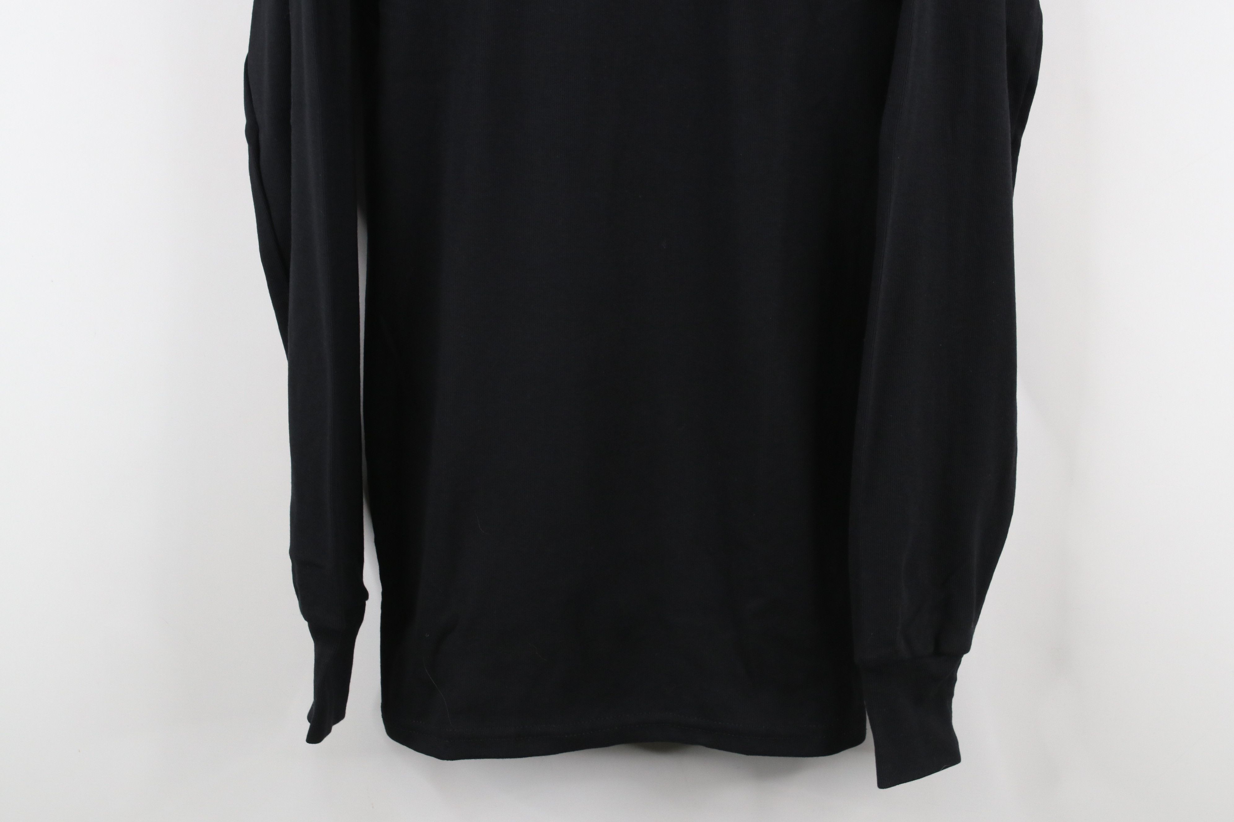 Majestic × Vintage Vintage 90s Majestic Ribbed Knit Mock Neck T-Shirt Black USA Size US M / EU 48-50 / 2 - 3 Thumbnail