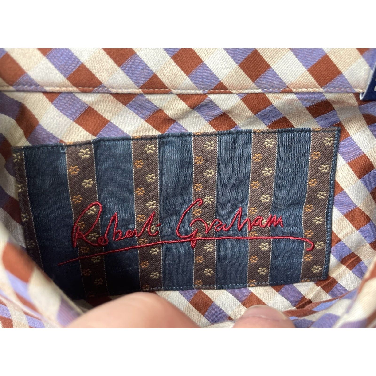 Robert Graham Robert Graham Plaid Paisley Long Sleeve Shirt Mens 2XL Button-Down Dress Shirt Size 48R - 3 Thumbnail