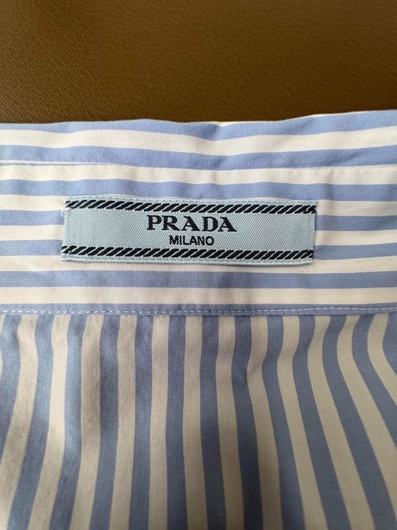 Prada Prada Cotton blue and white striped shirt Size XS / US 0-2 / IT 36-38 - 6 Thumbnail