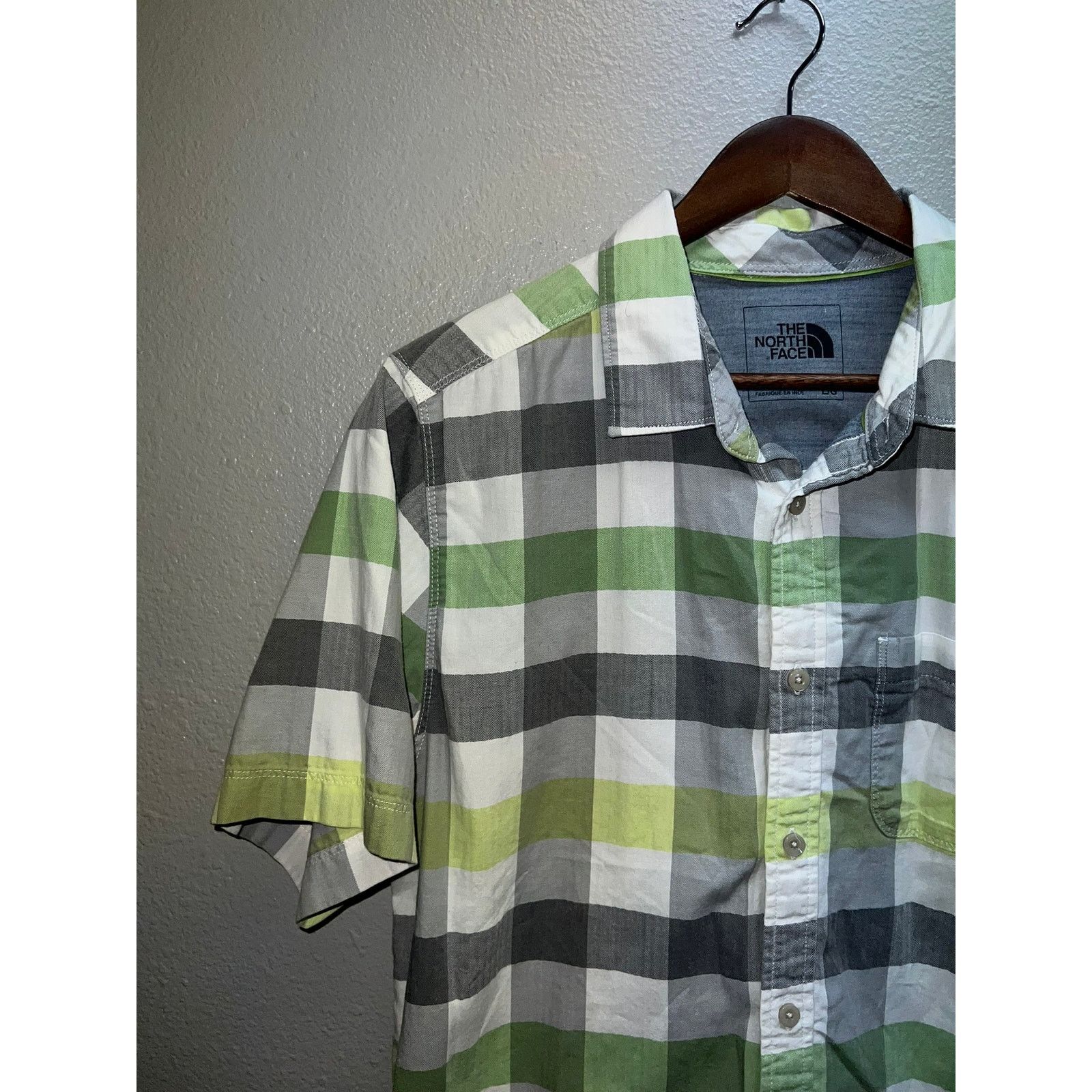 The North Face The North Face Button Up Shirt Green Gray White Tee Large Size US L / EU 52-54 / 3 - 3 Thumbnail