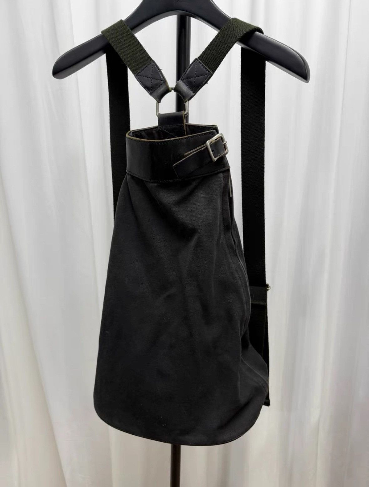 Yohji Yamamoto Yohji Yamamoto pour homme Leather Patch Canvas Backpack Size ONE SIZE - 2 Thumbnail