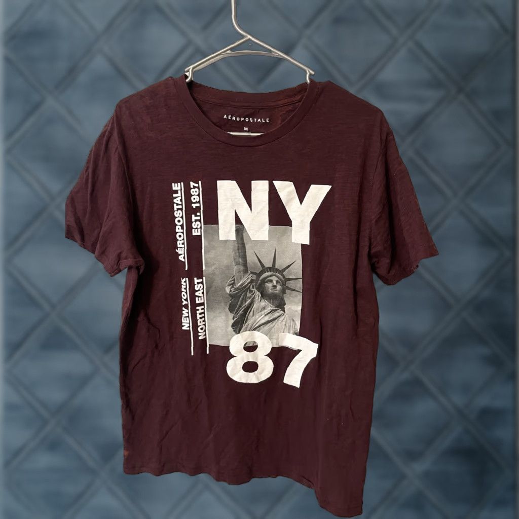 Aeropostale VINTAGE Aeropostale T-Shirt Shirt Mens M Maroon Logo Casual 90s Theme Womens/Mens? (Wait) Size US M / EU 48-50 / 2 - 1 Thumbnail