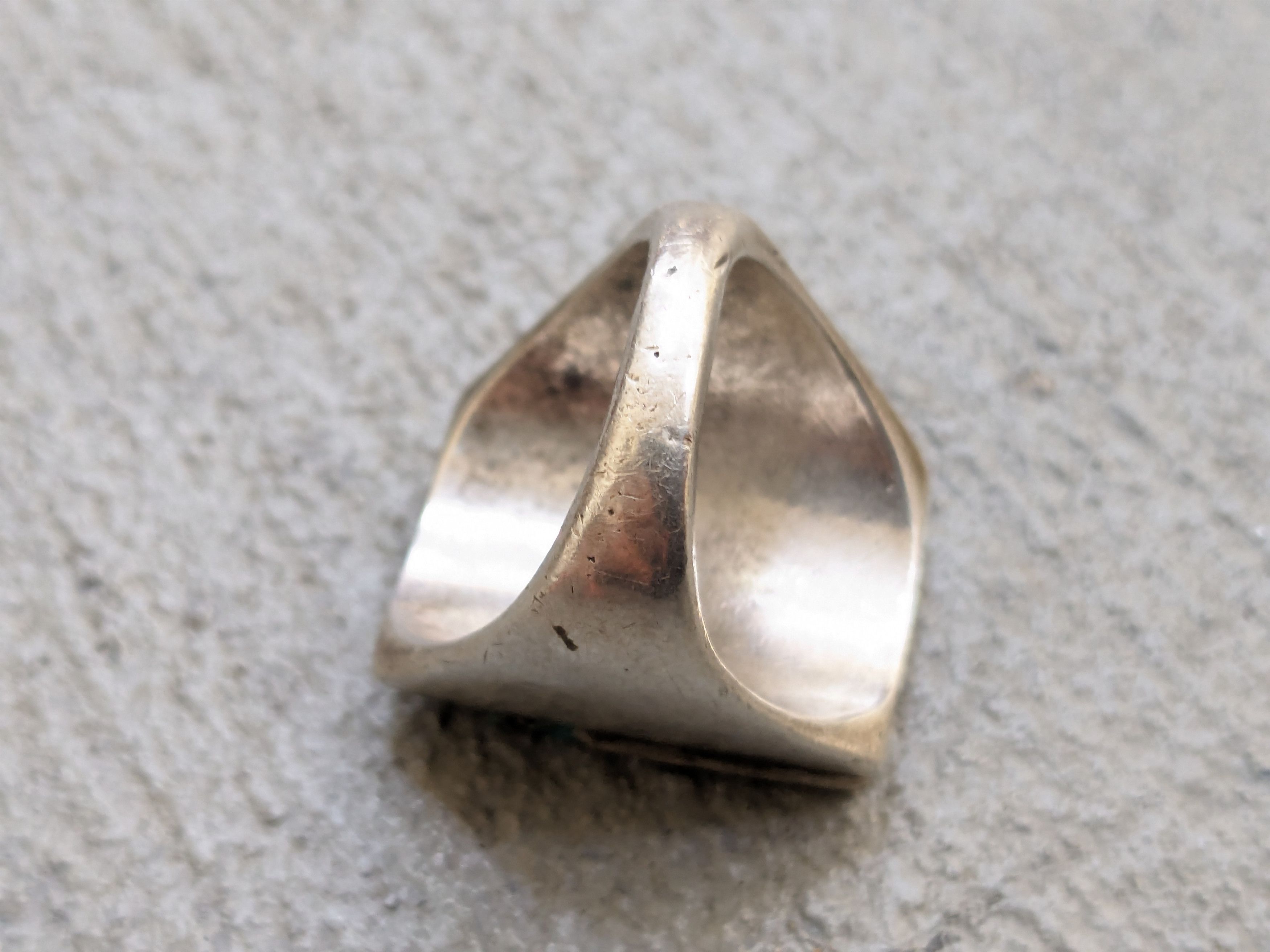 Other Vintage Sterling Silver Ring 11.5 Turquoise Rectangle Modern Size ONE SIZE - 11 Thumbnail