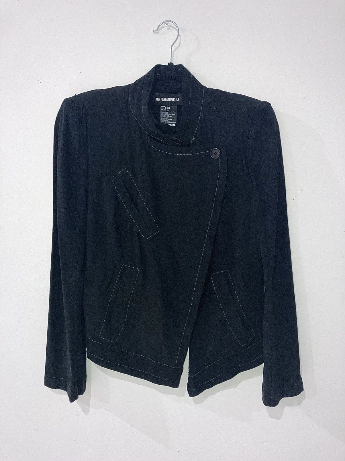 Ann Demeulemeester Anne Demeulemeester Cross Button Silk Top Size S / US 4 / IT 40 - 2 Thumbnail